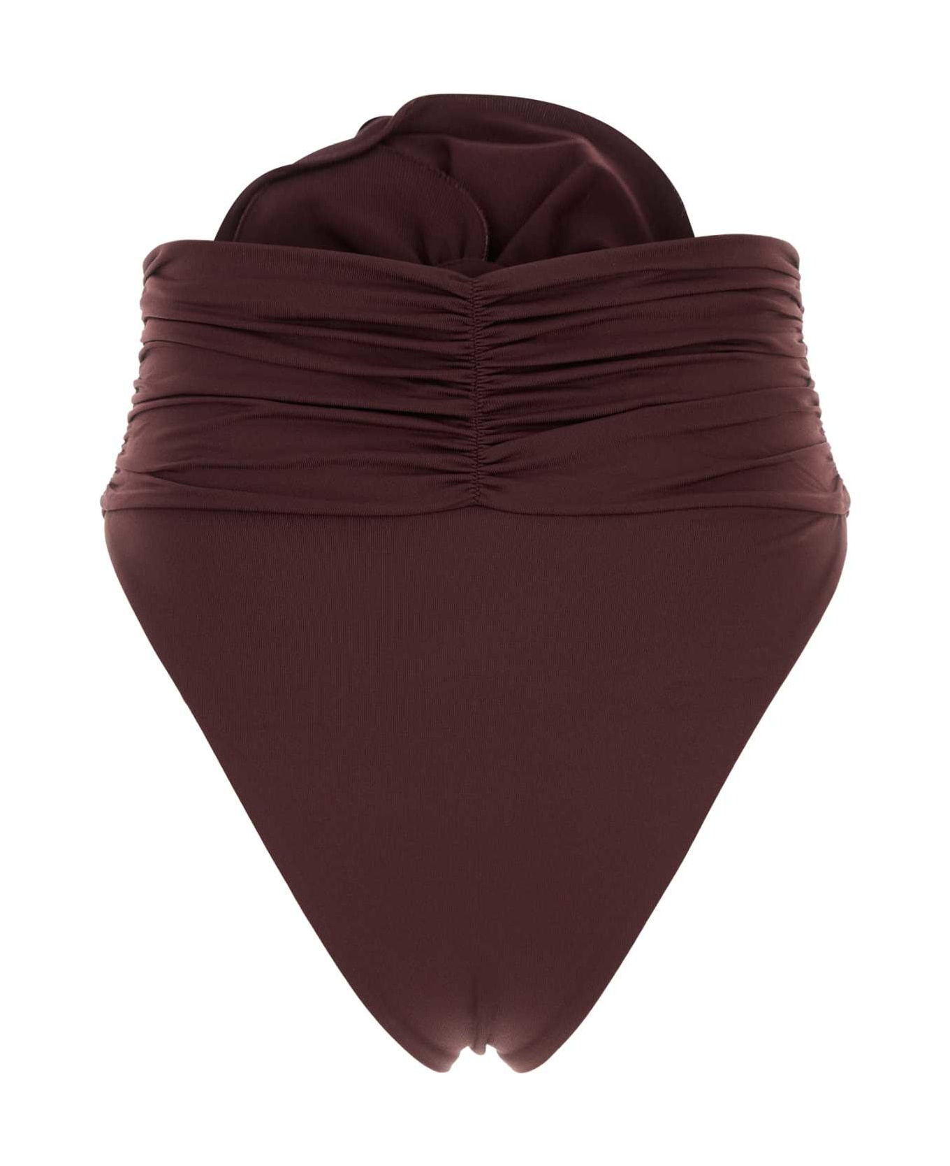 Grape Stretch Nylon Bikini Bottom - 2