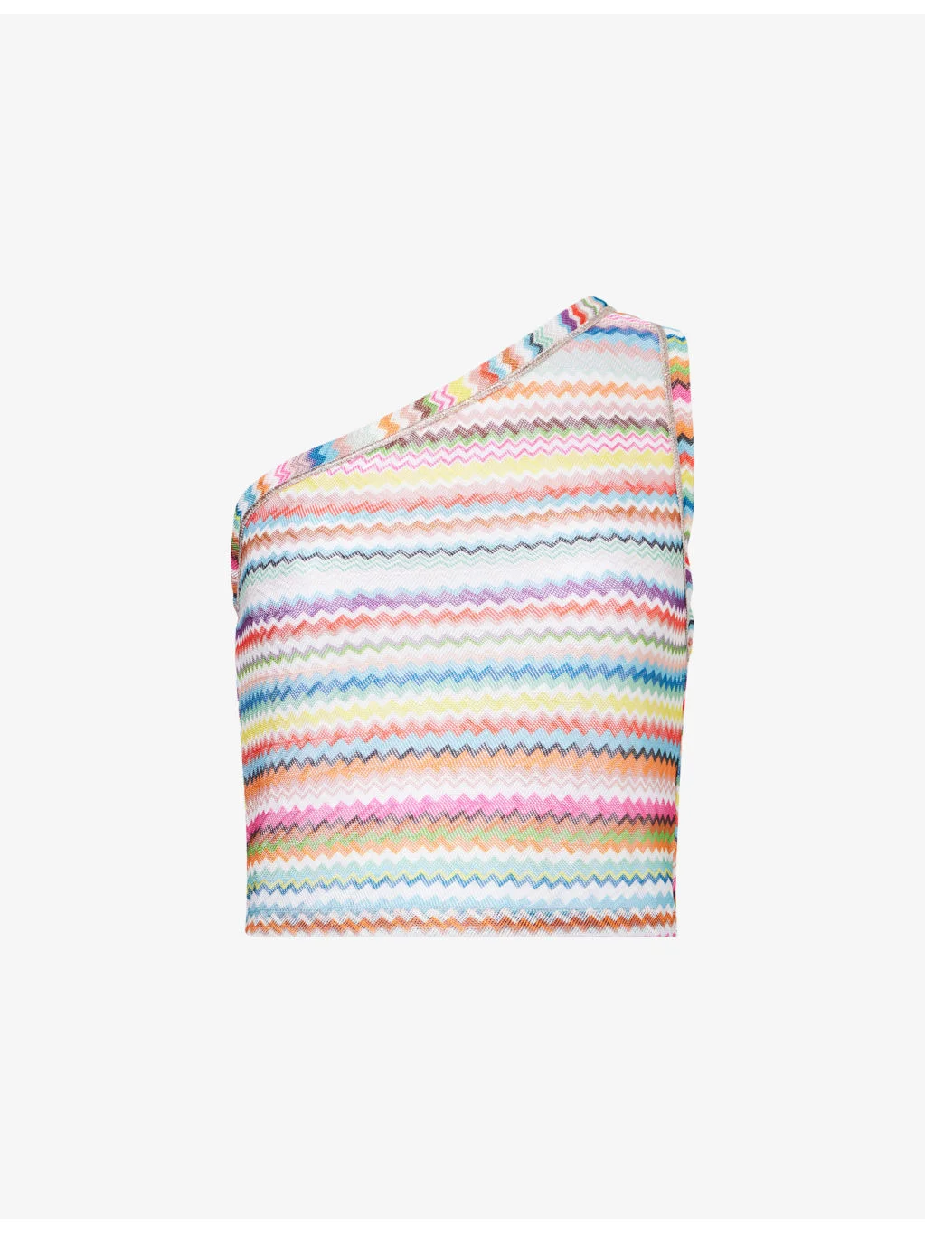 Asymmetric Zig-Zag Knitted Top - 1