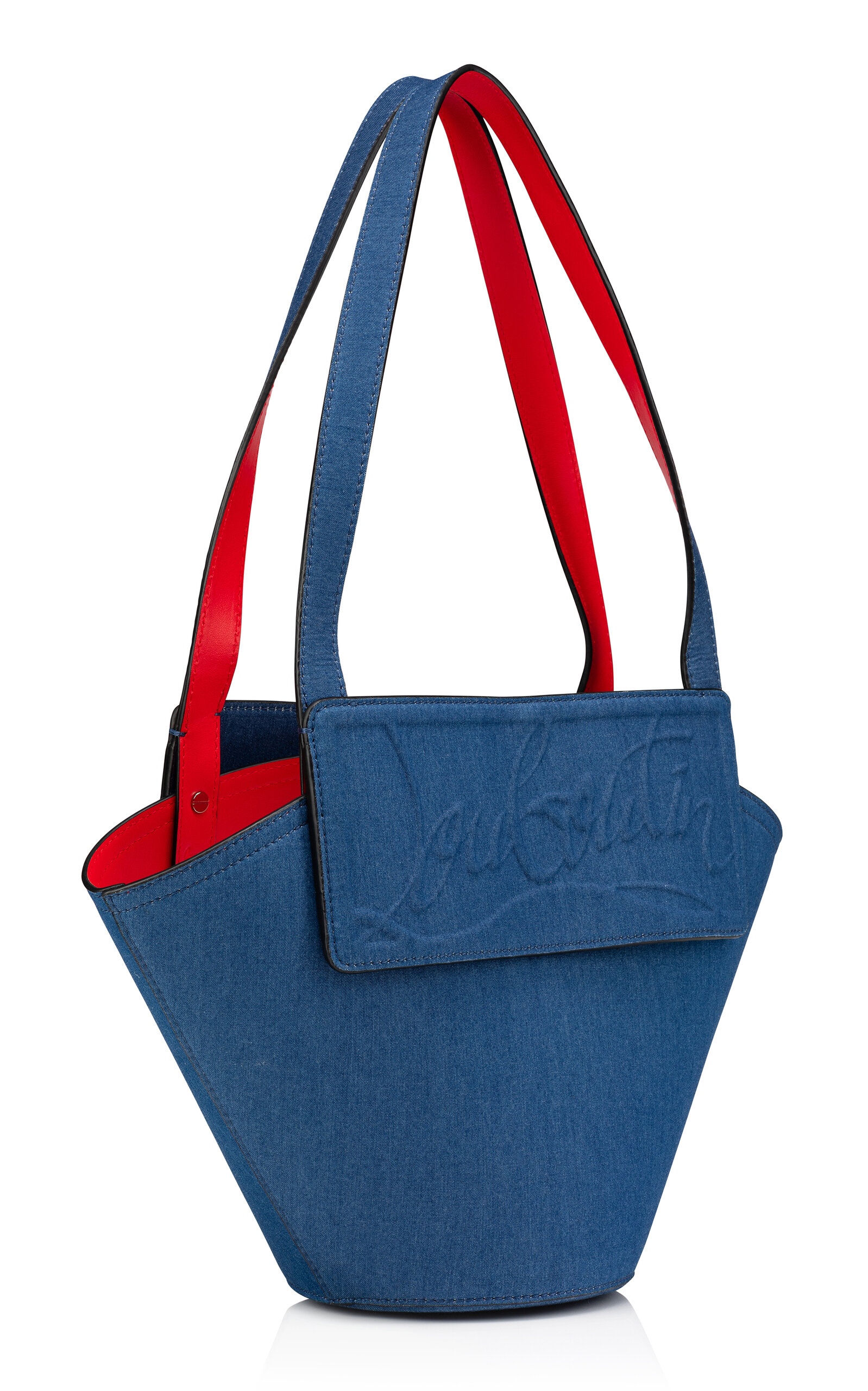 Loubishore Denim Leather Tote Bag blue - 6