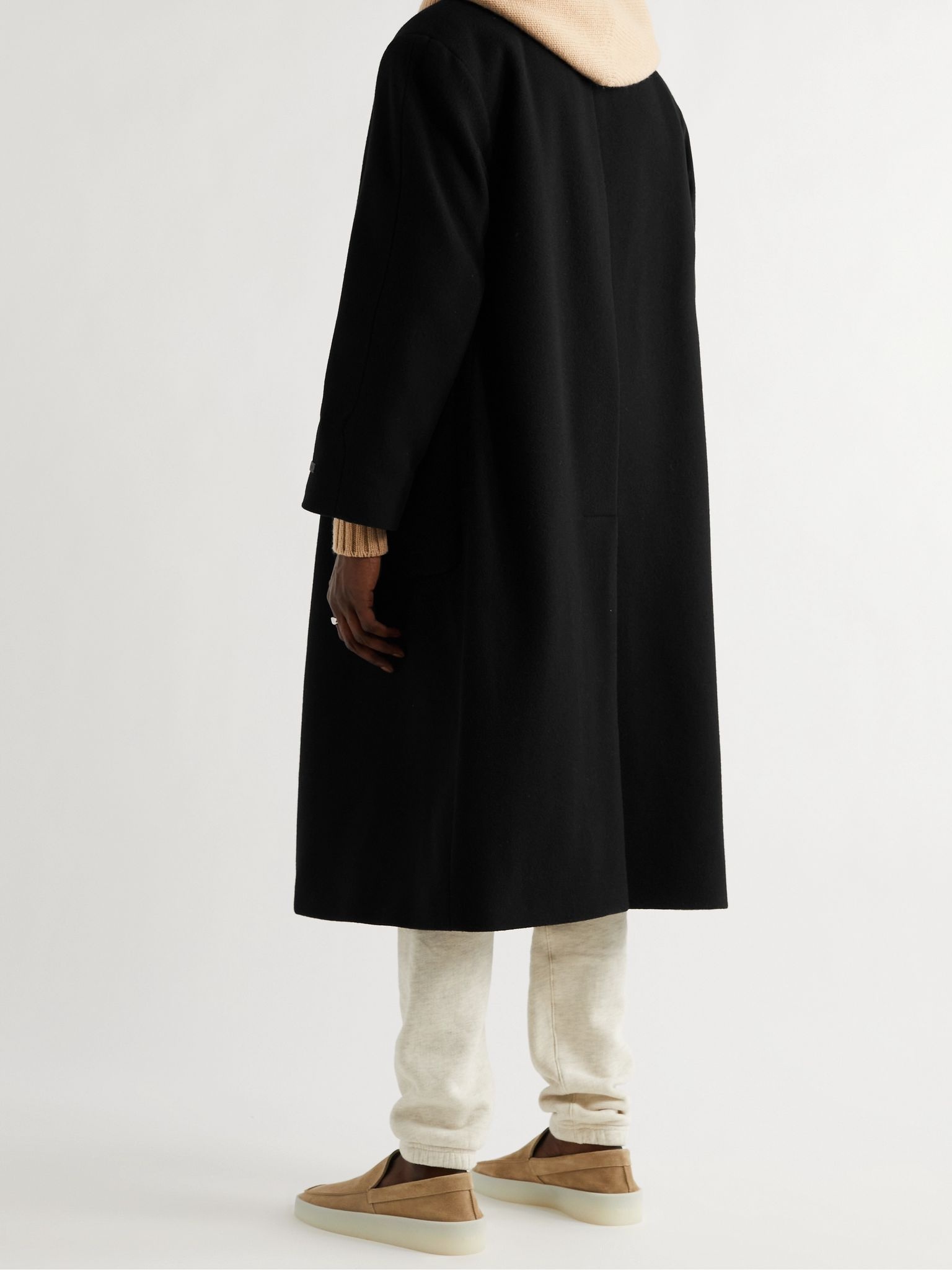 Double-Breasted Melton Wool Overcoat - 4