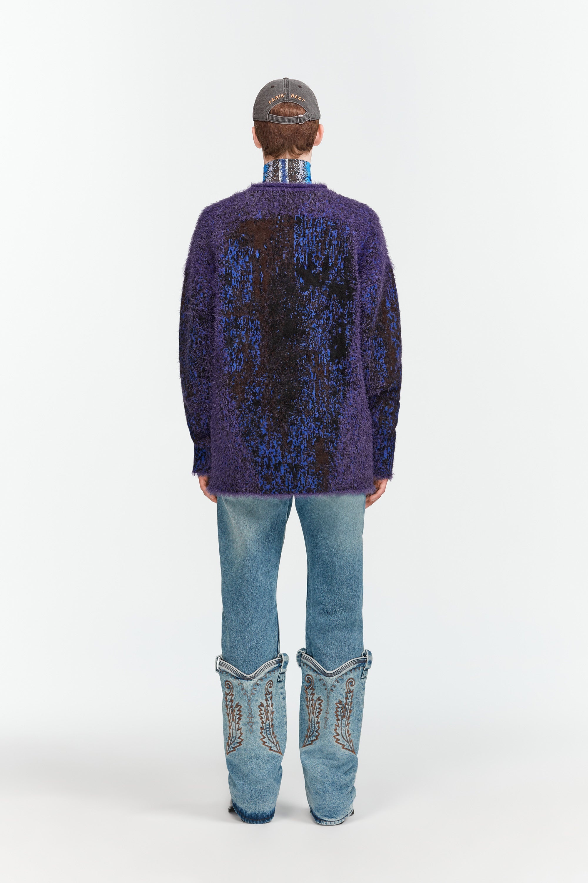 Gradient Hairy Knit Sweater - 6