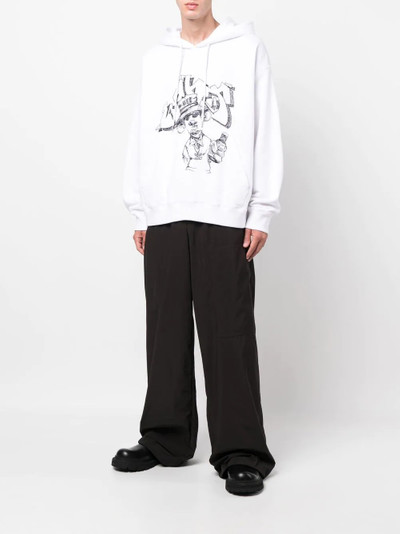 Off-White embroidered graffiti drawstring hoodie outlook