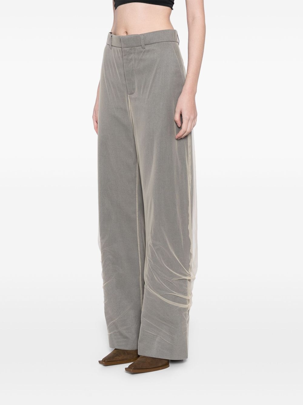 draped layered trousers - 3