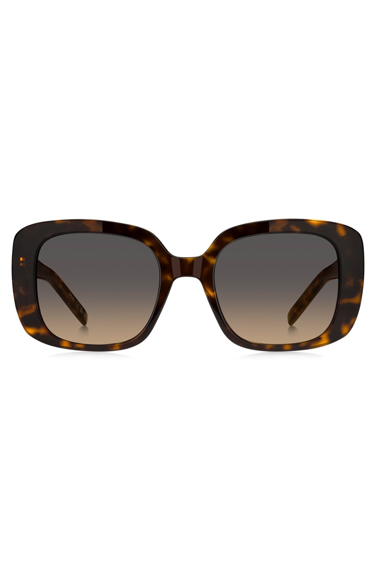 HAVANA-ACETATE SUNGLASSES WITH GOLD-TONE DOUBLE B MONOGRAM - 3