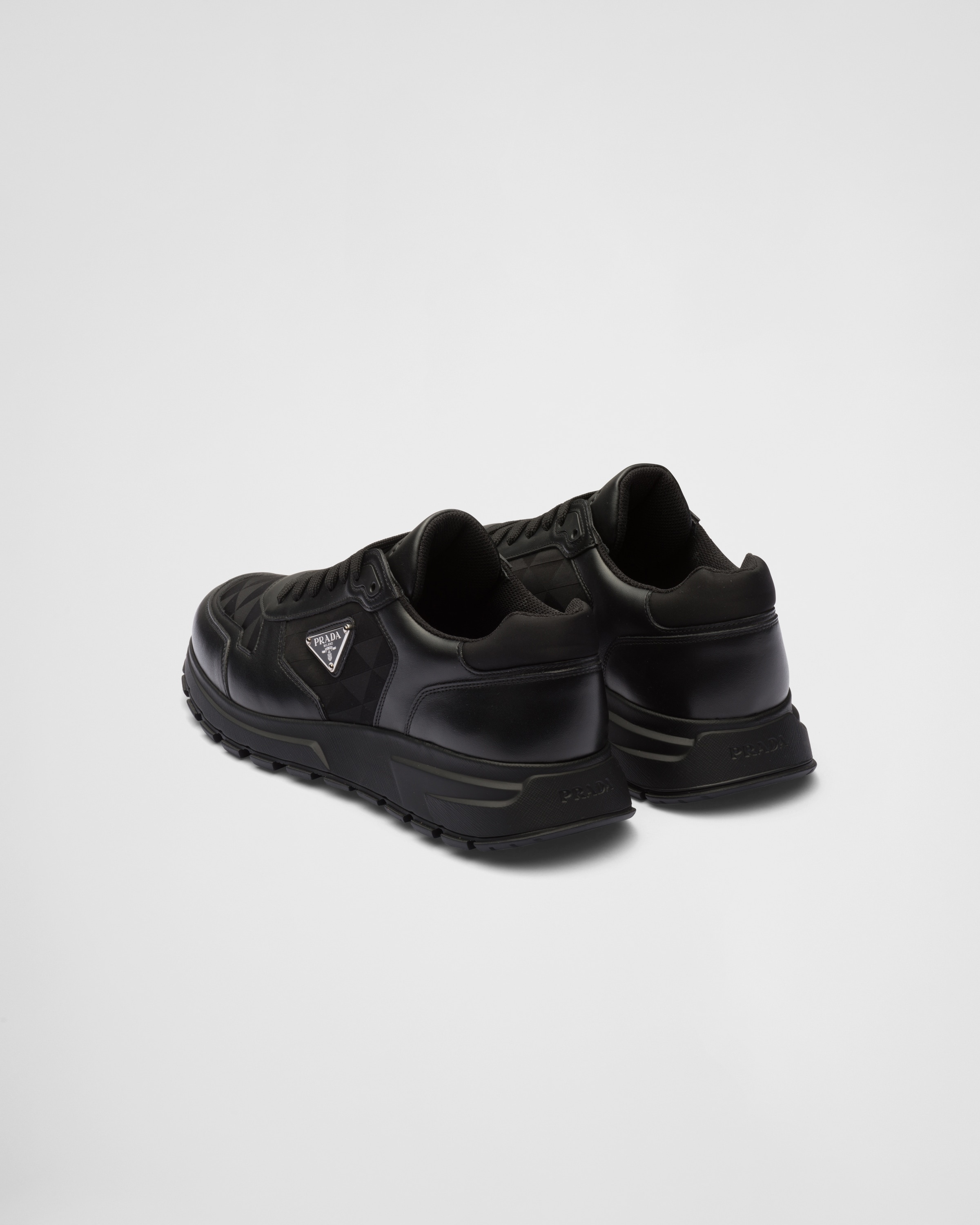 Leather and Re-Nylon high-top sneakers - 5
