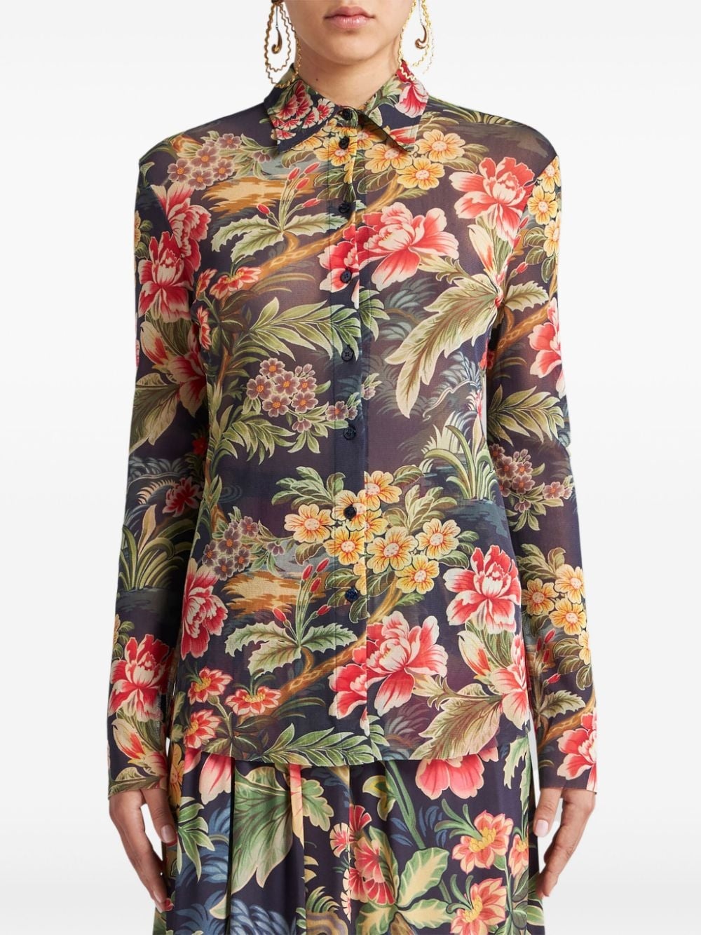 printed tulle shirt - 3