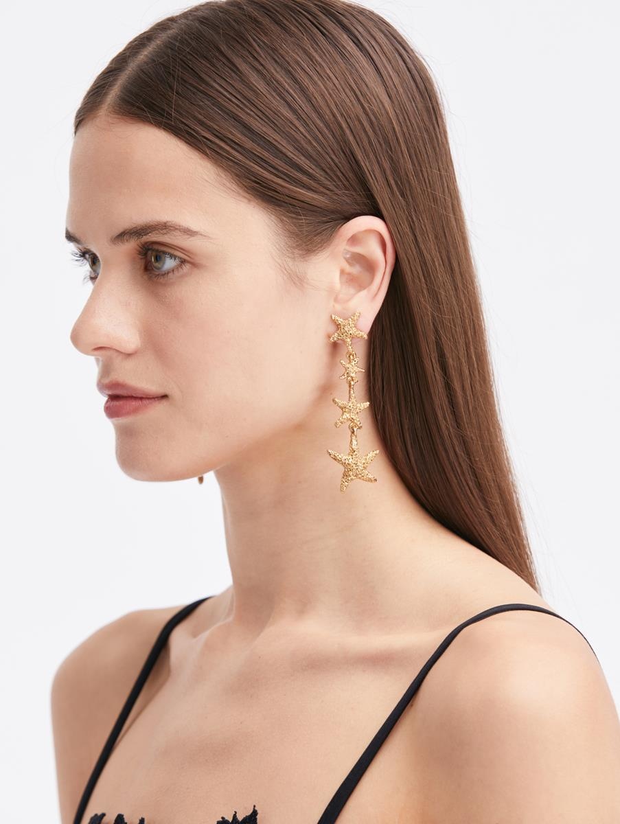Oscar de la Renta STARFISH CHANDELIER EARRINGS REVERSIBLE