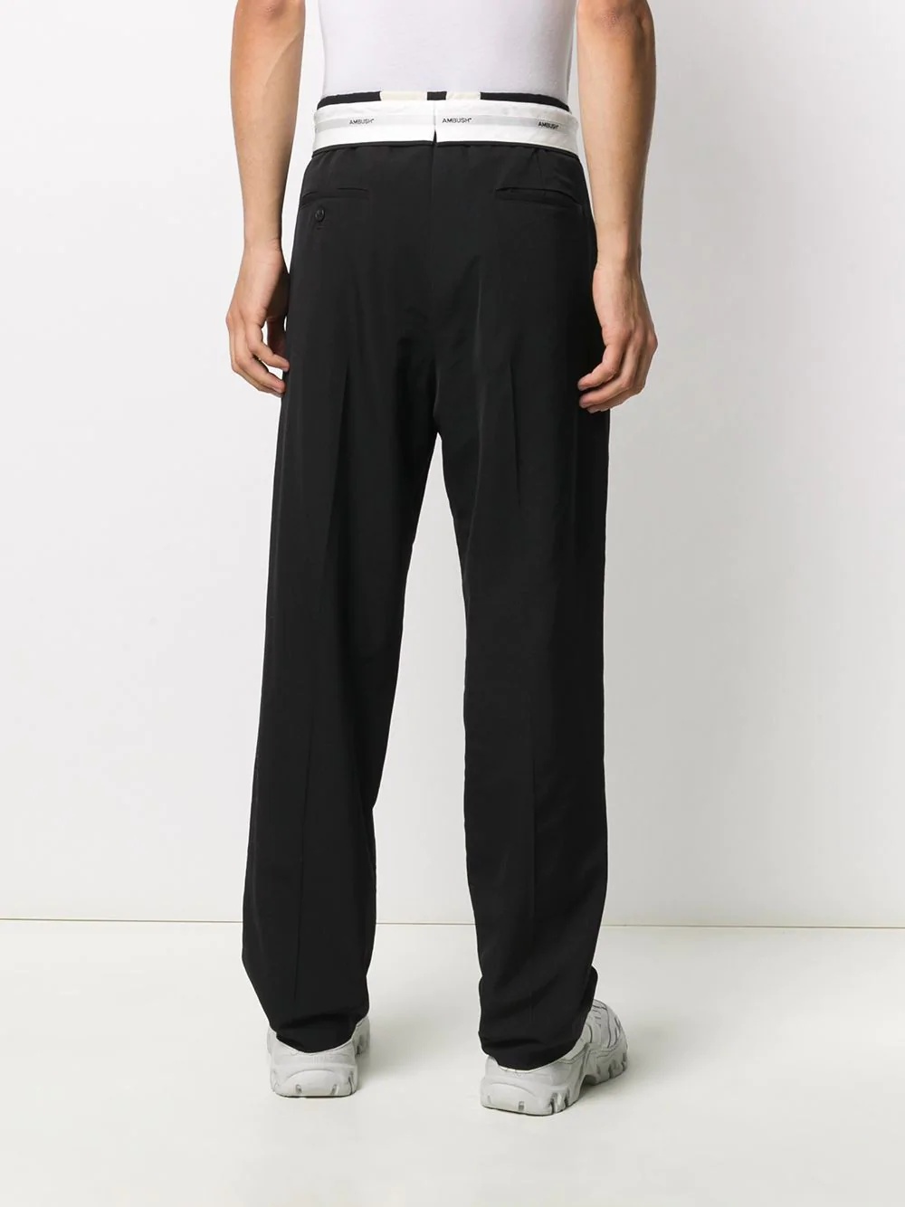 folded waist trousers - 4