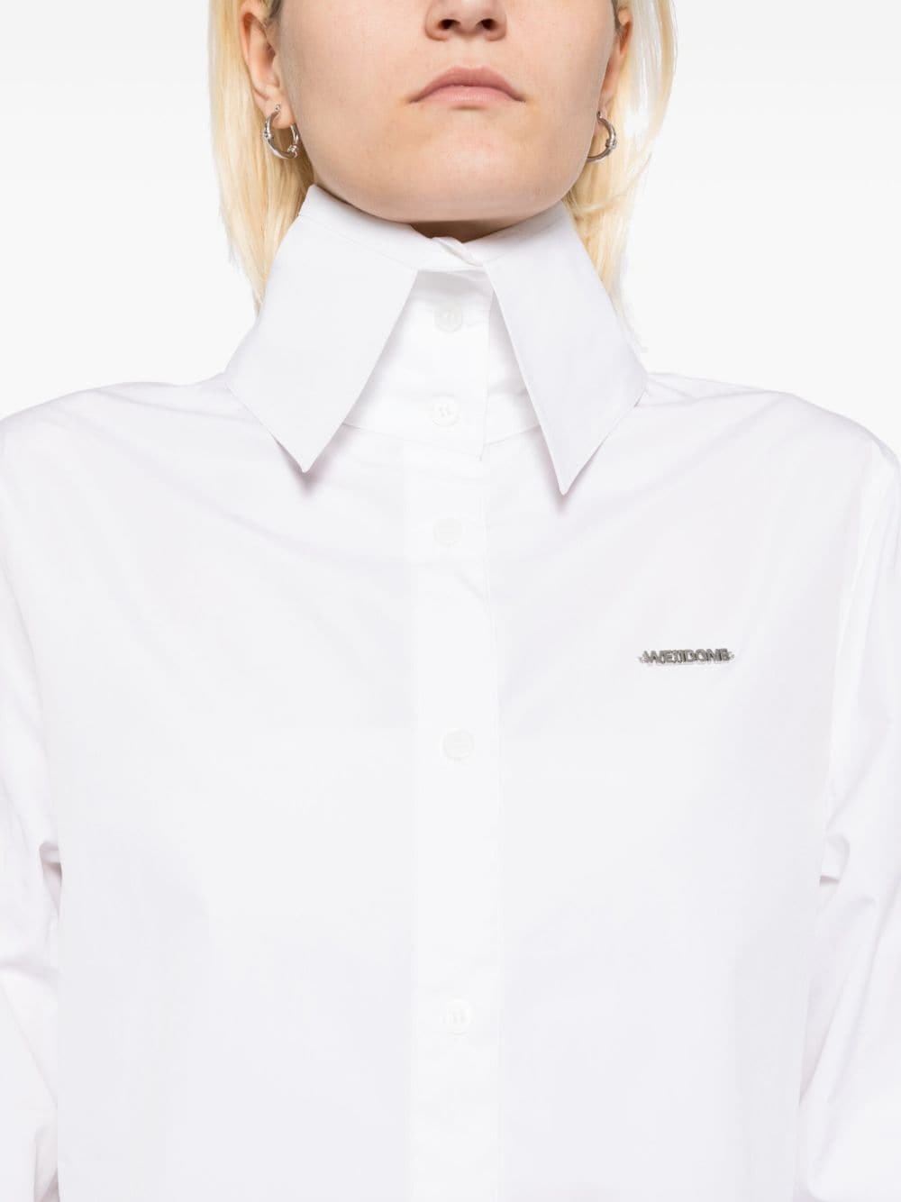 high-neck collar shirt - 5
