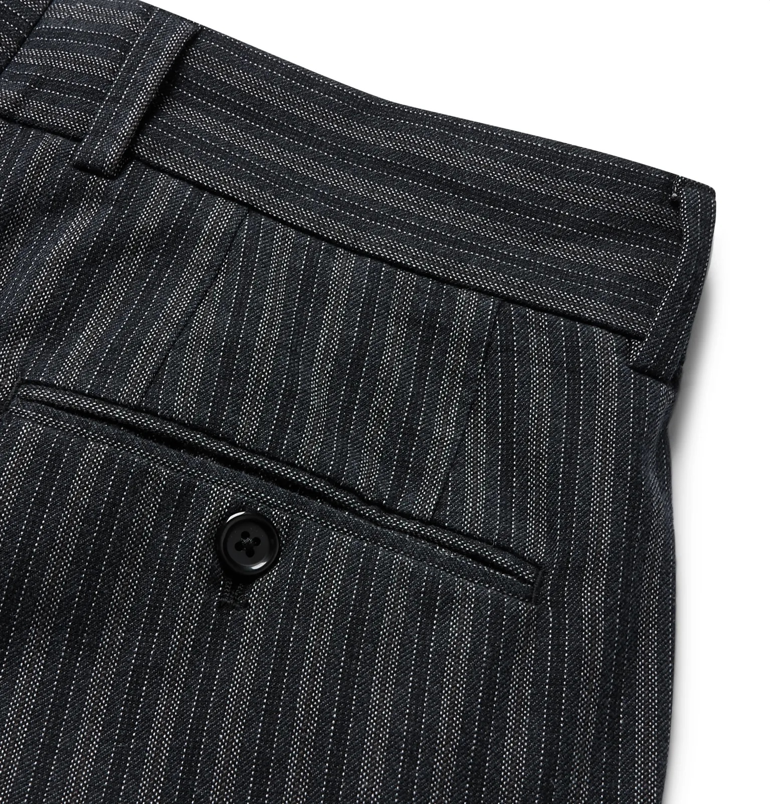 Slim-Fit Tapered Pinstriped Cotton-Blend Trousers - 5