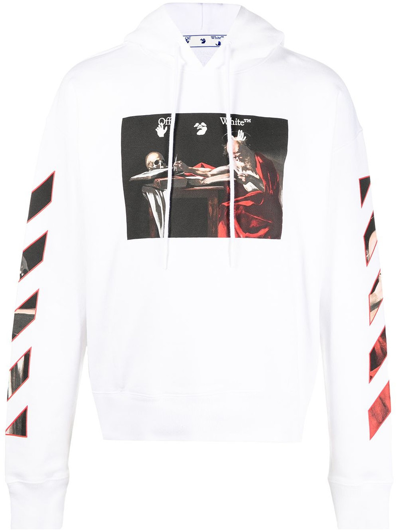 Caravaggio-print cotton hoodie - 1