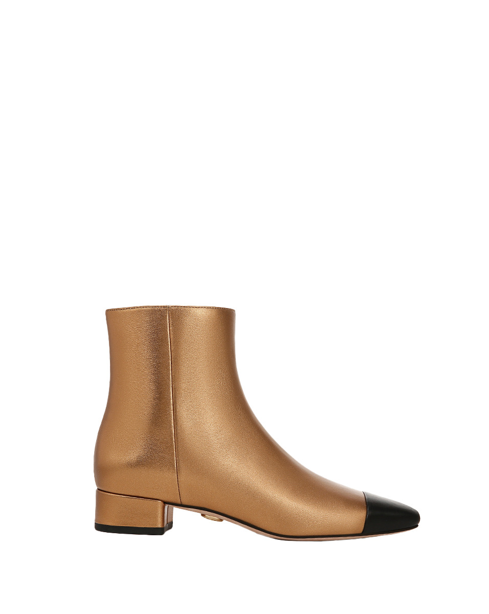 CECILE LEATHER CAP-TOE BOOTIE - 5
