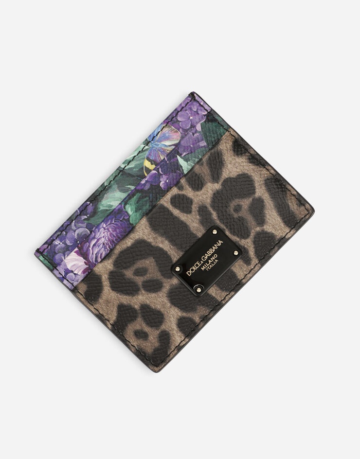 Butterfly-print calfskin card holder - 4