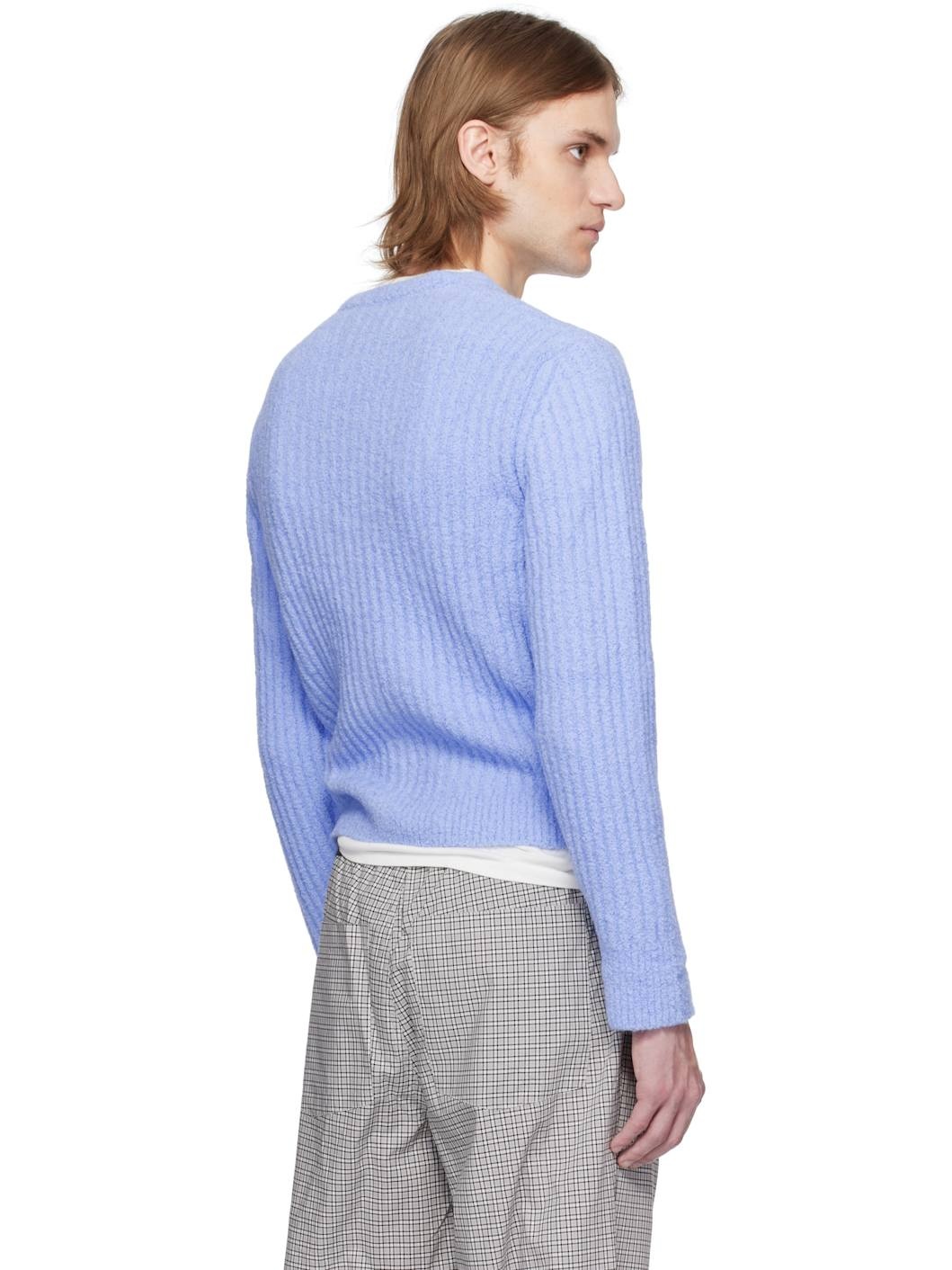 Blue Cozy Asymmetric Cardigan - 3