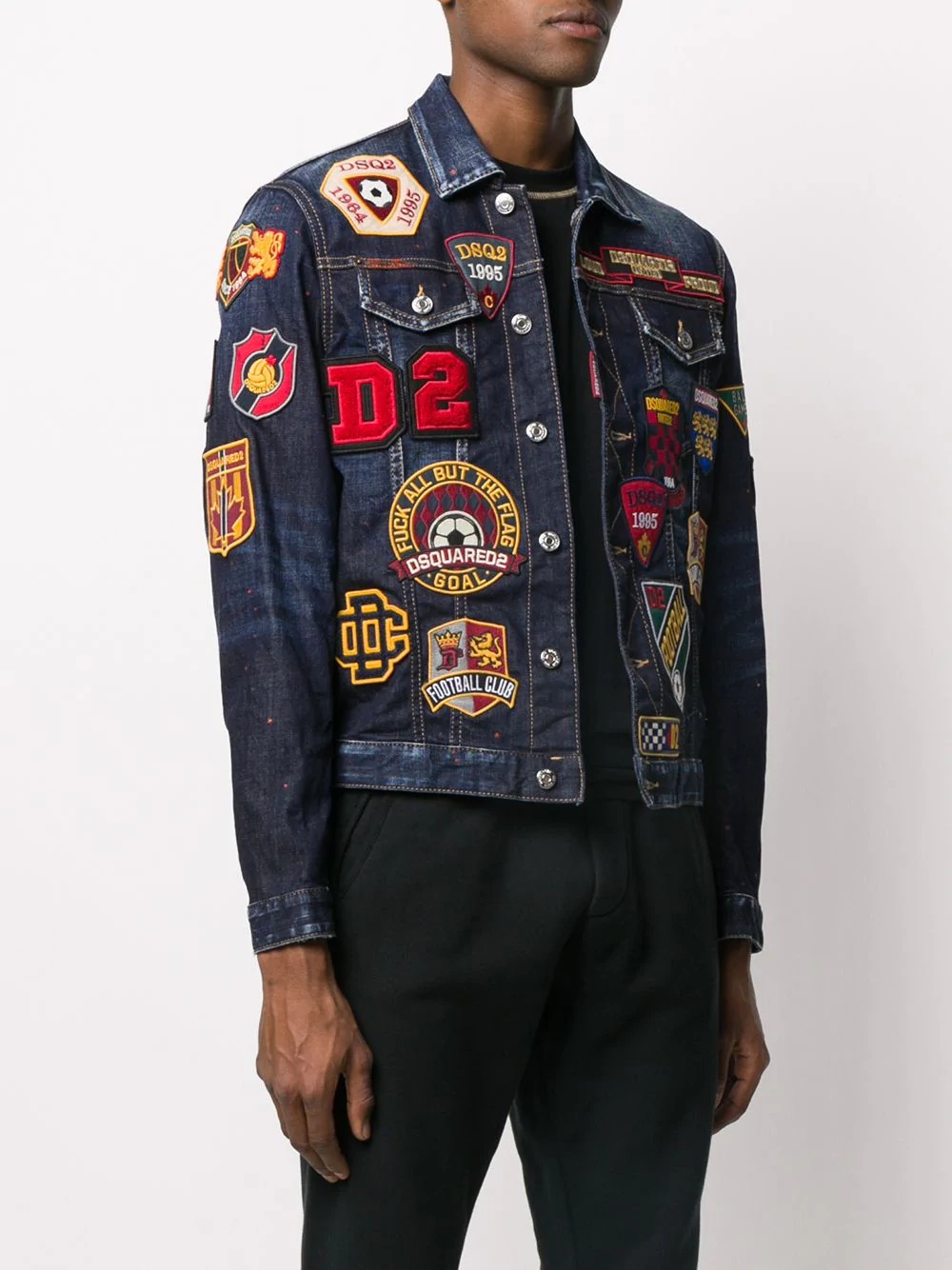 multiple-patch denim jacket - 3