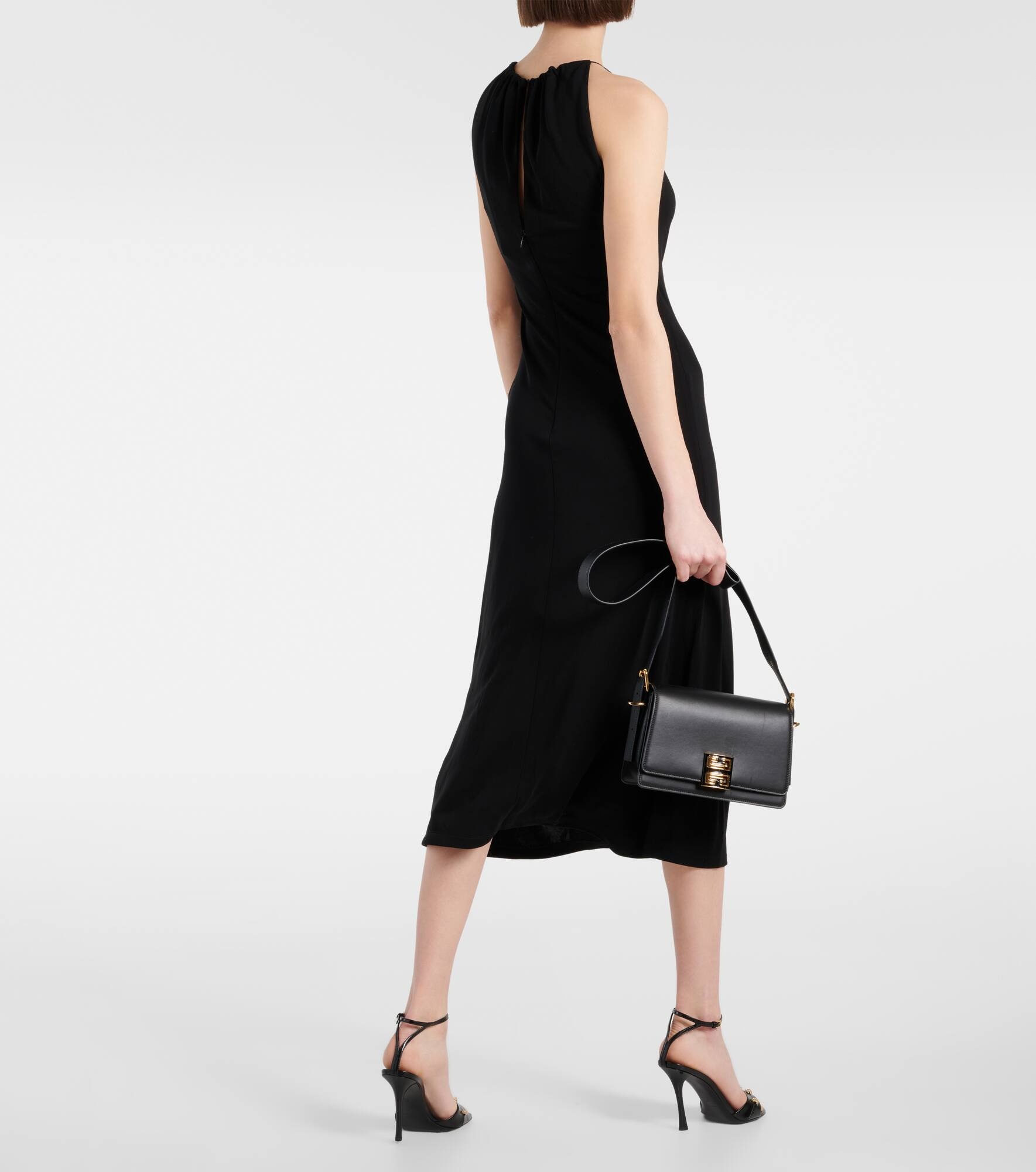 Lace-trimmed crêpe midi dress - 3