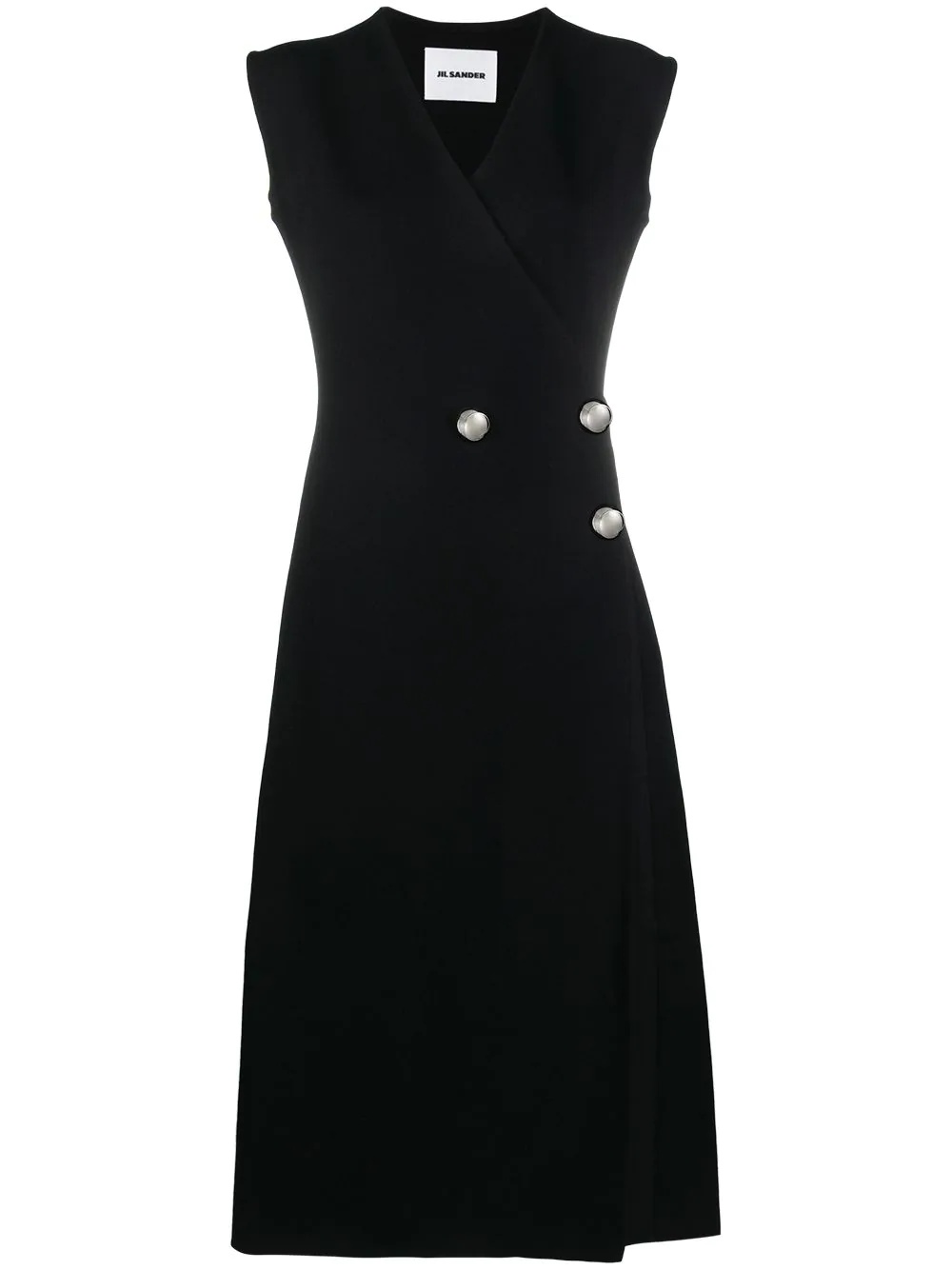 asymmetric button dress - 1