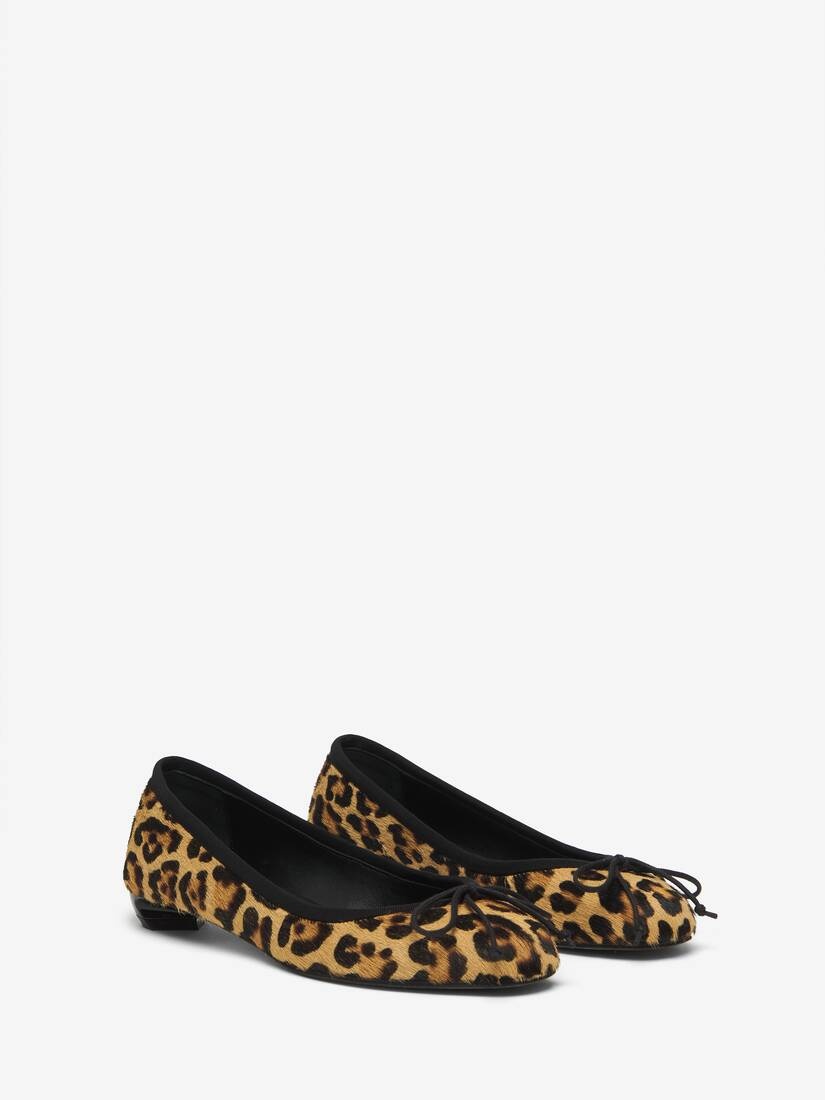 Women's Armadillo Ballet Flat in Leopard/black - 3