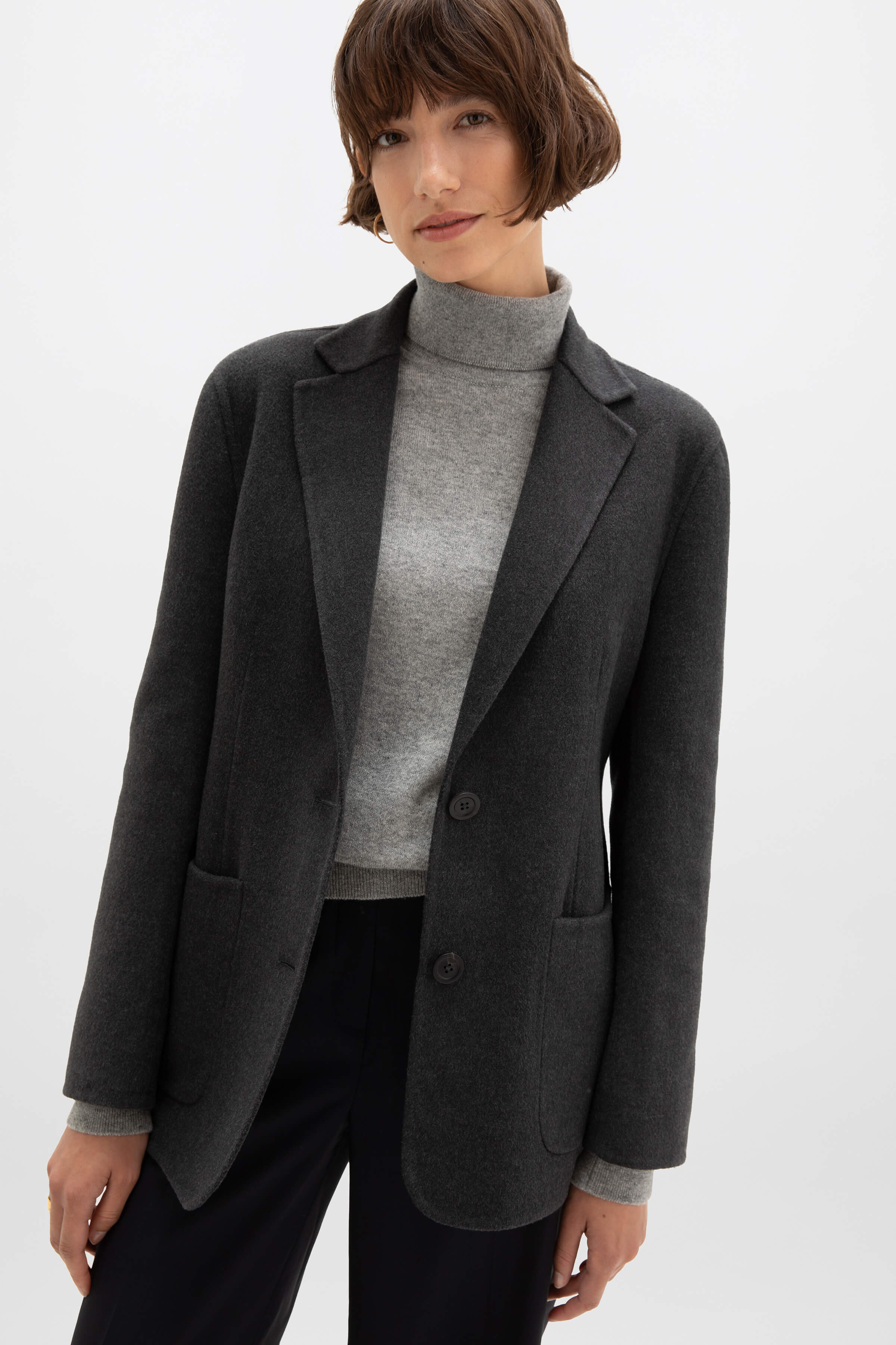 Classic Grey Cashmere Blazer - 2