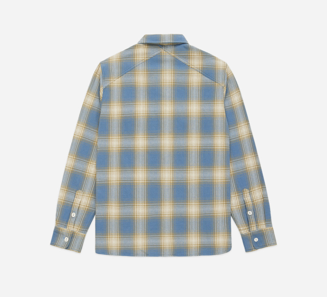 Crosscut Flannel - Powder Blue Plaid - 2