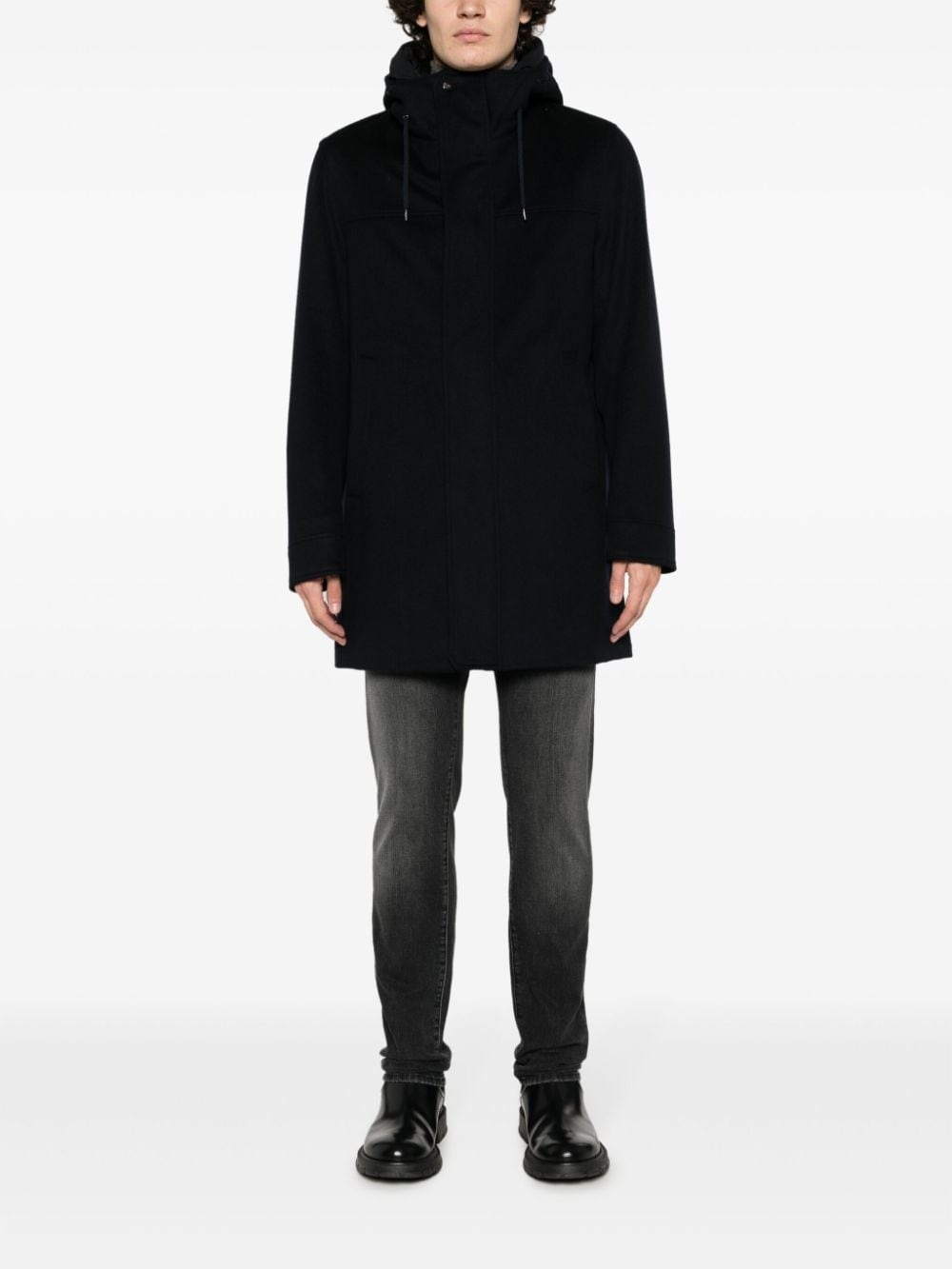 concealed-fastening hooded coat - 2