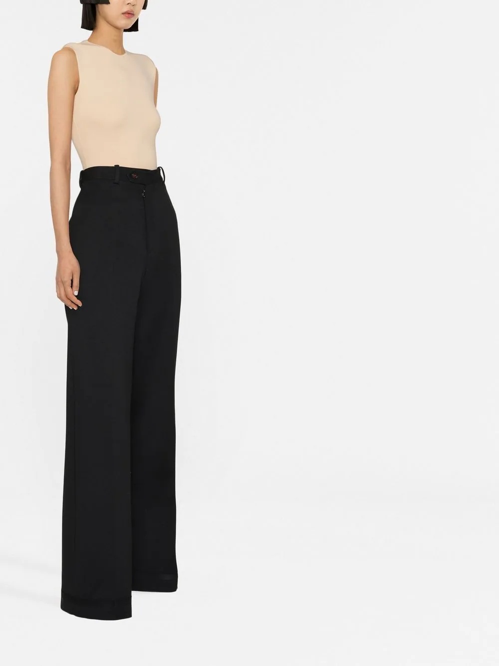 high-waisted wide-leg trousers - 4