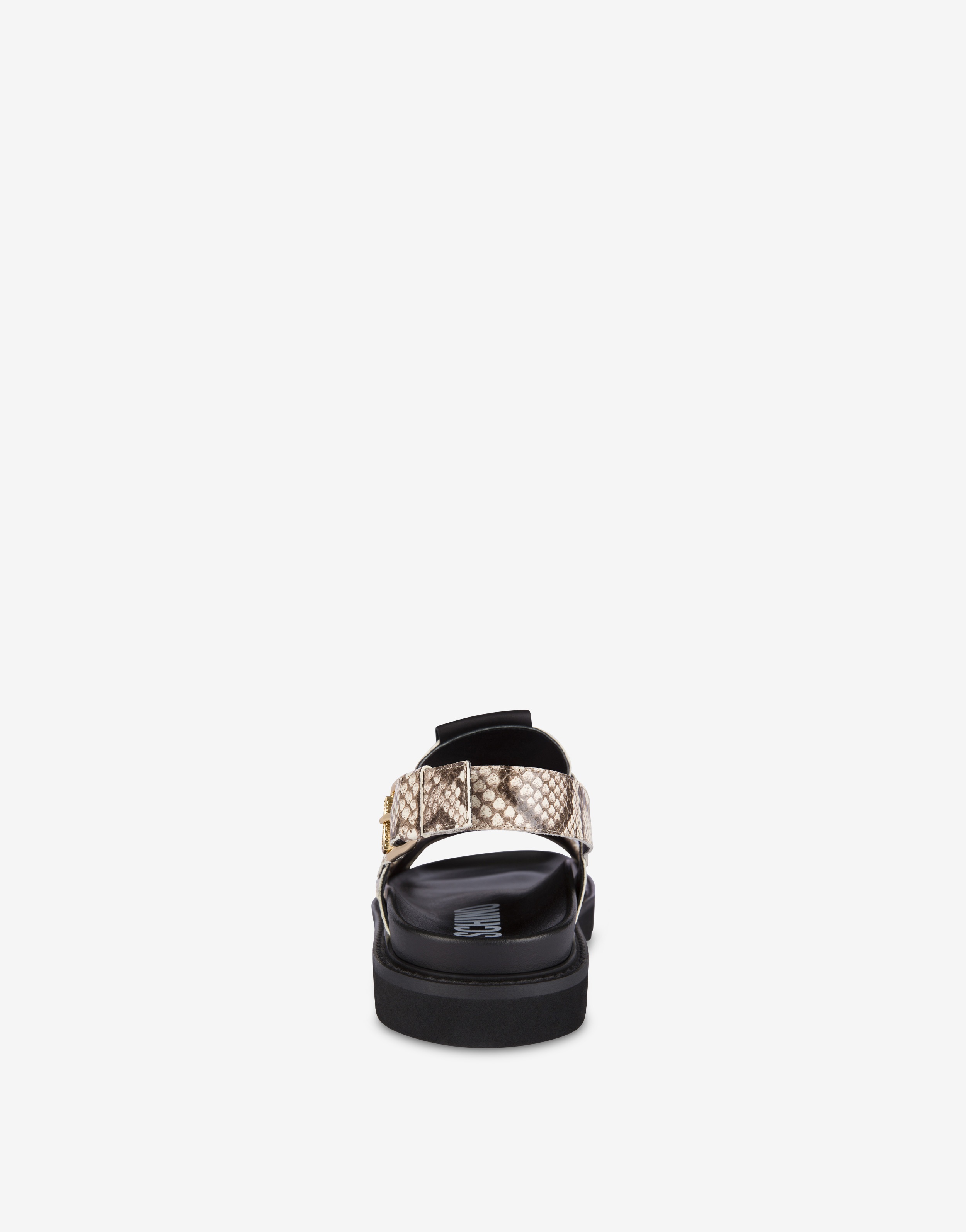 PYTHON-PRINT LACE-UP SANDALS - 3