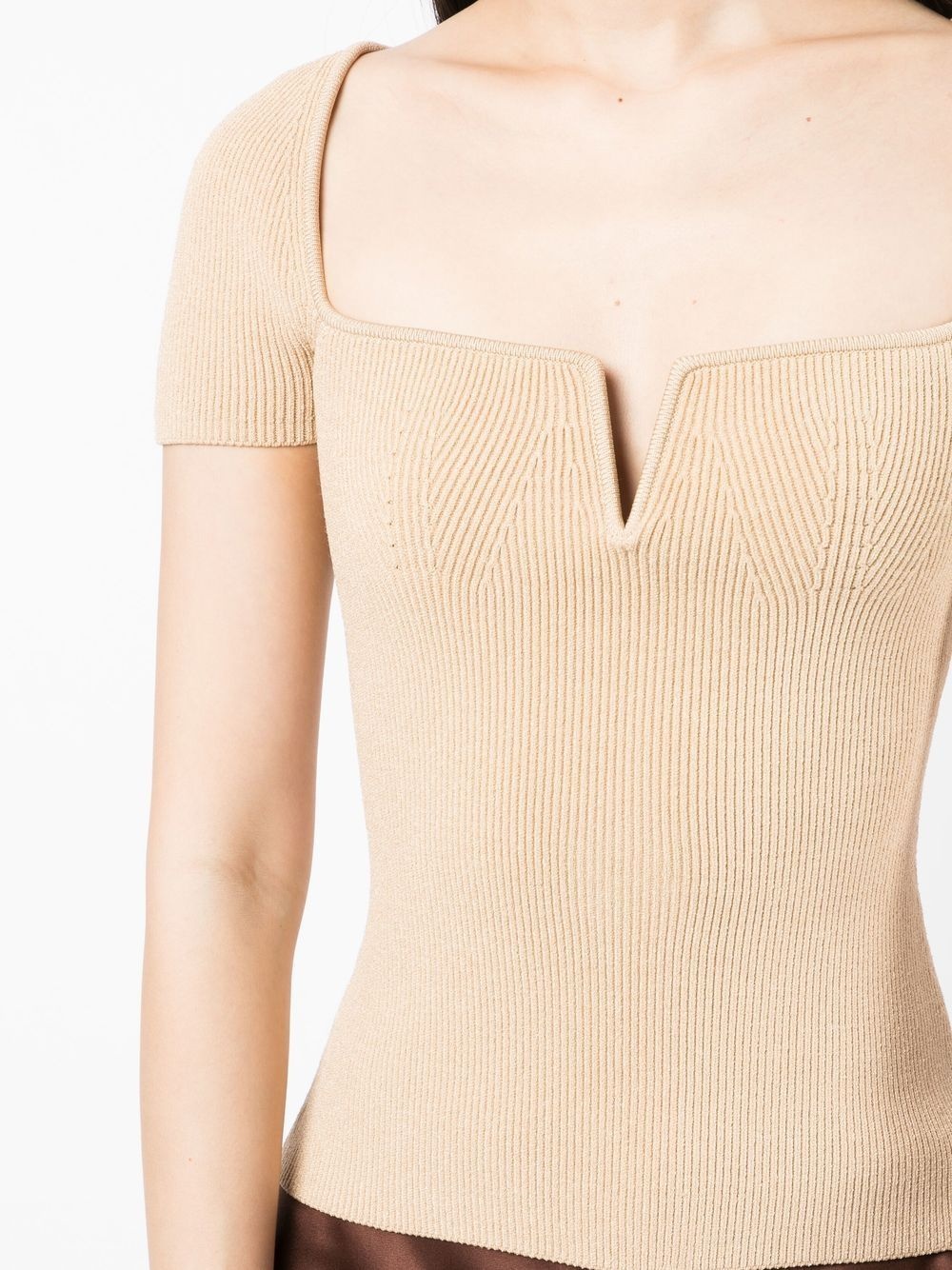 Freya short-sleeve knitted top - 5