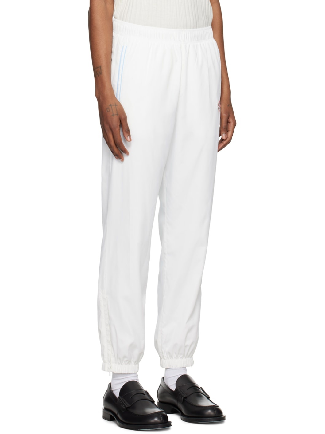 White Drawstring Track Pants - 2
