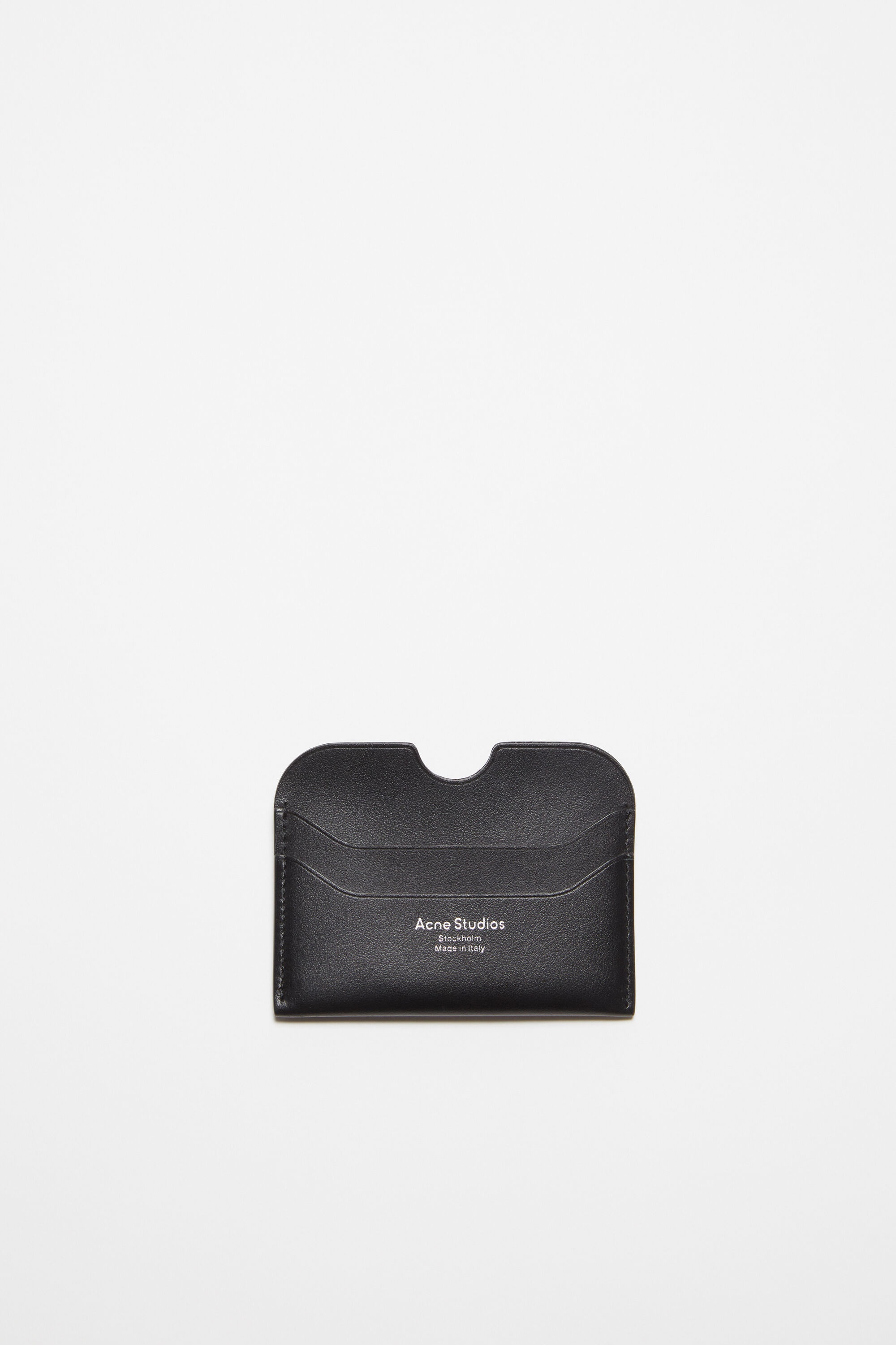 Leather card holder - Black - 1