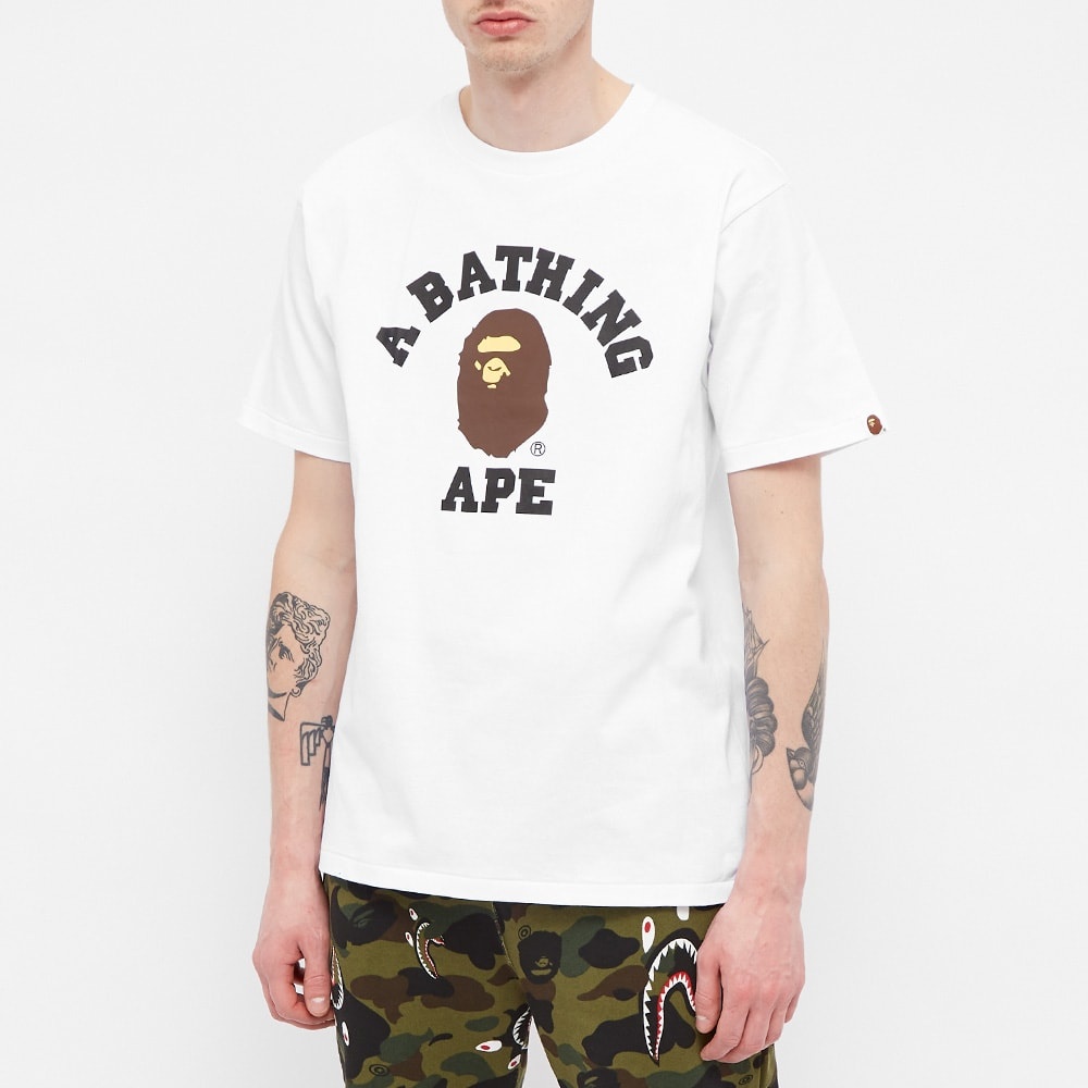 A Bathing Ape Glass Beads College Tee - 4