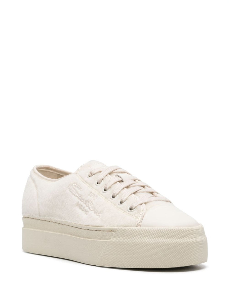 Santoni 40mm faux fur platform sneakers outlook