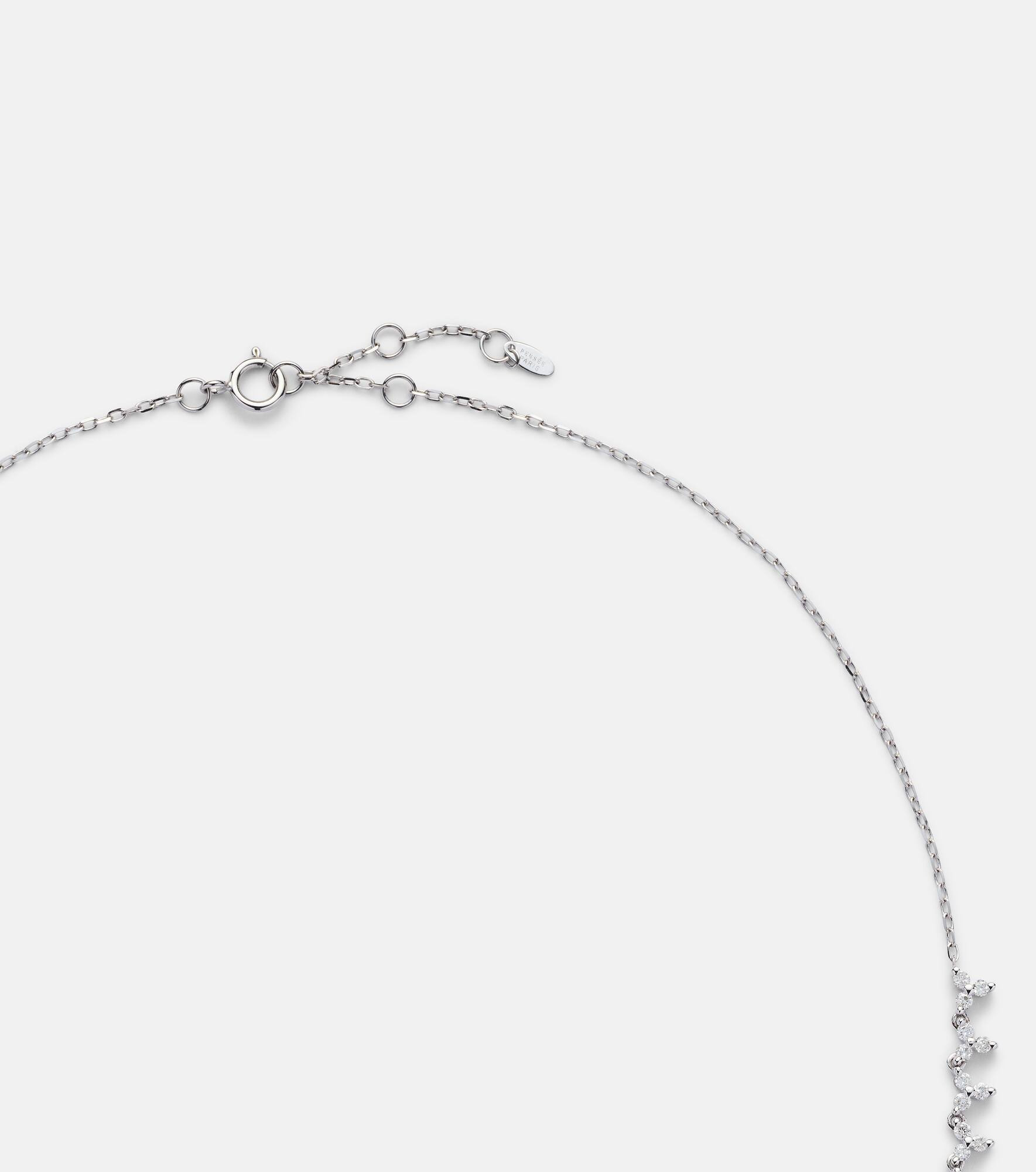18kt white gold tennis necklace with diamonds - 6