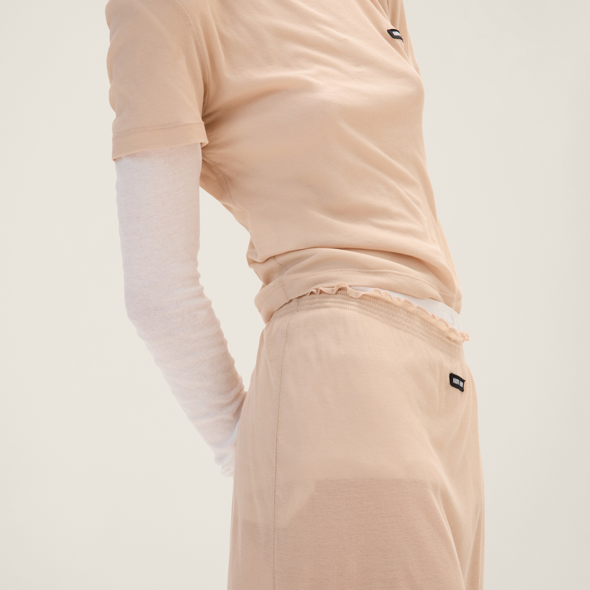 Garment-dyed ribbed knit jersey T-shirt - 4
