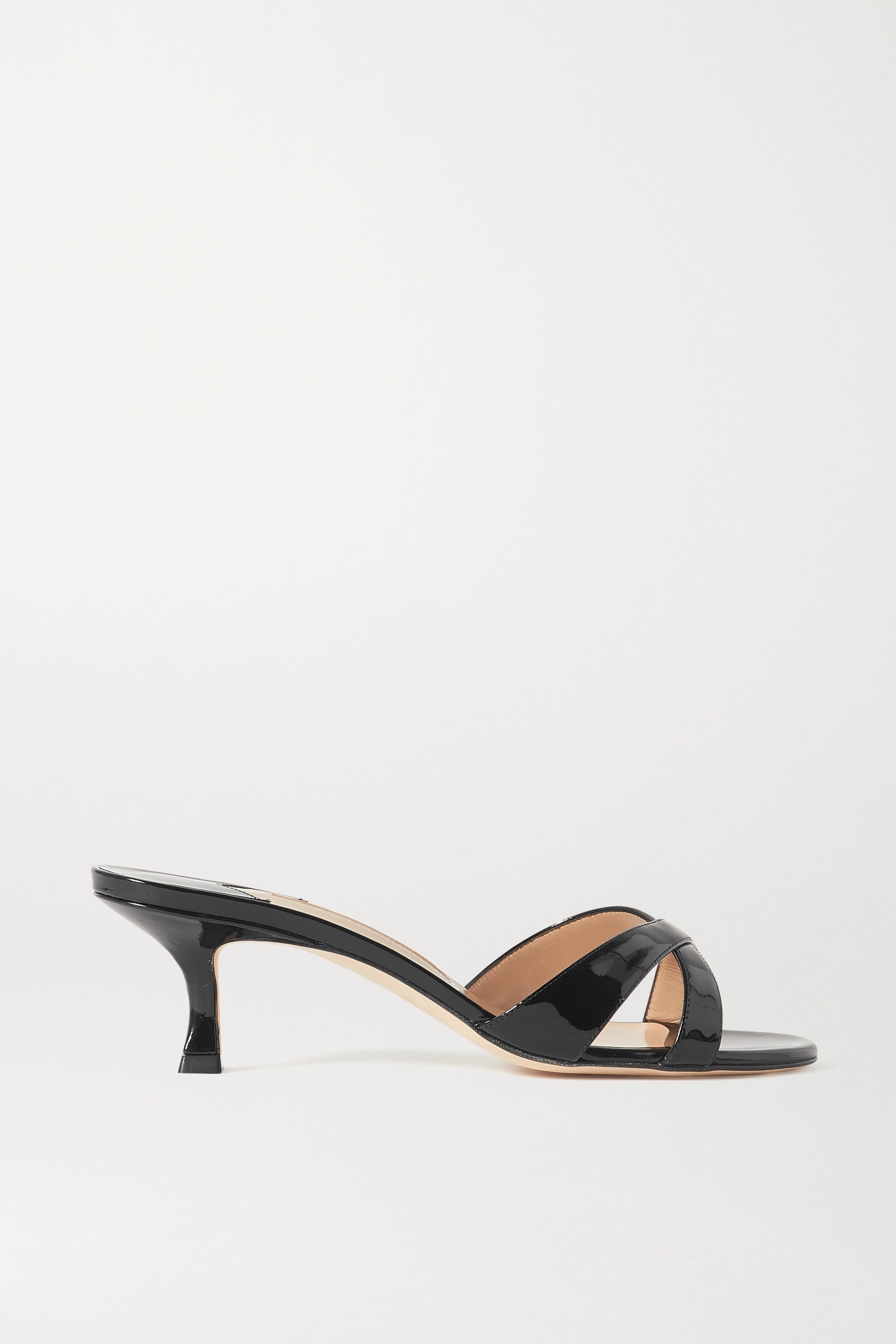 Manolo Blahnik Callamu 50 patent-leather mules | netaporter