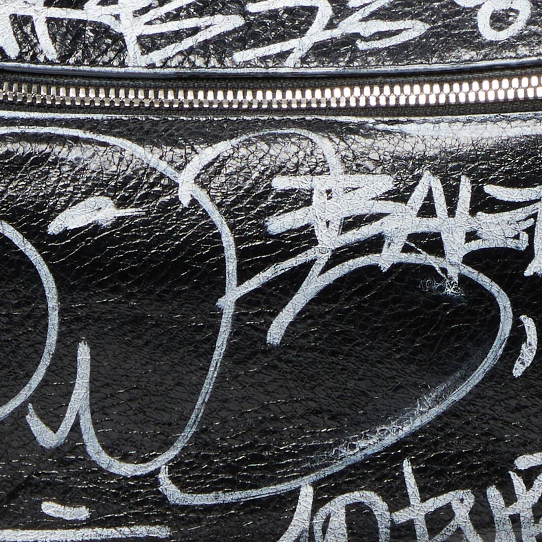 Balenciaga Small Crush Graffiti-print Chain Bag In Pink