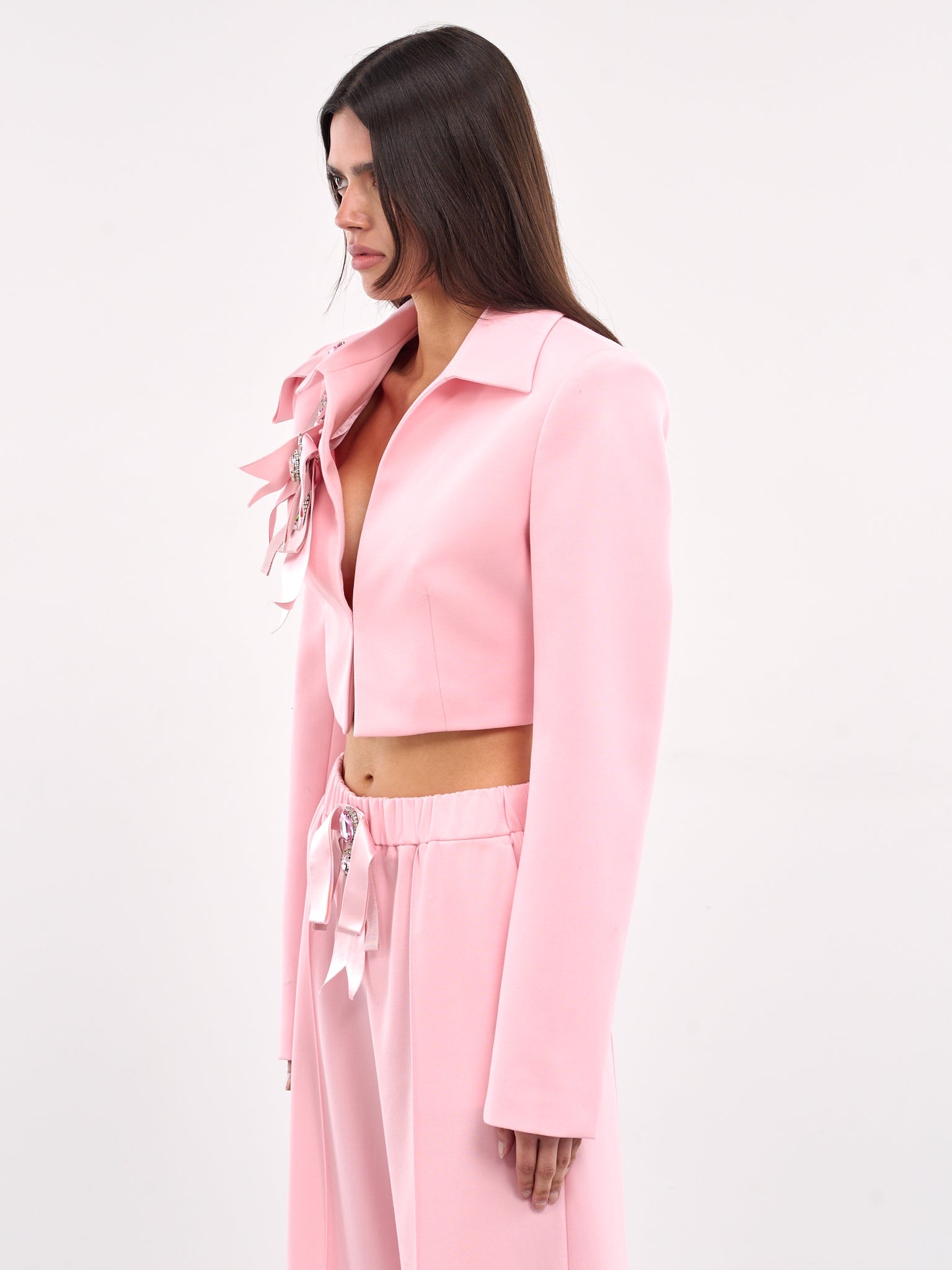 Crystal Bow Cropped Jacket - 2