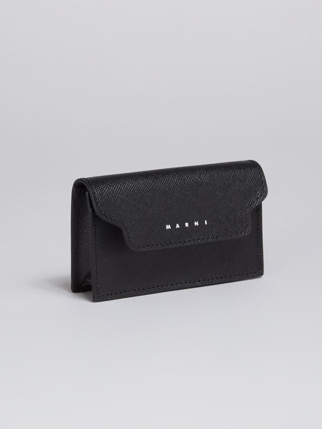 BLACK SAFFIANO LEATHER ZIP-AROUND WALLET - 4