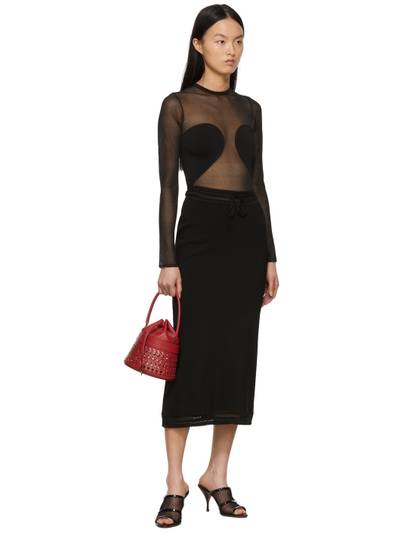 Alaïa Black Lace Midi Skirt outlook