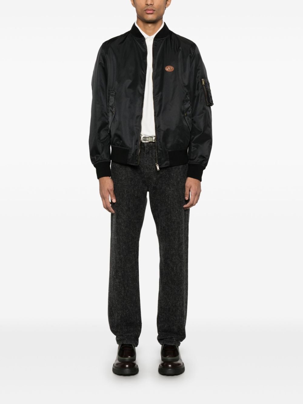 Black nylon bomber jacket - 2