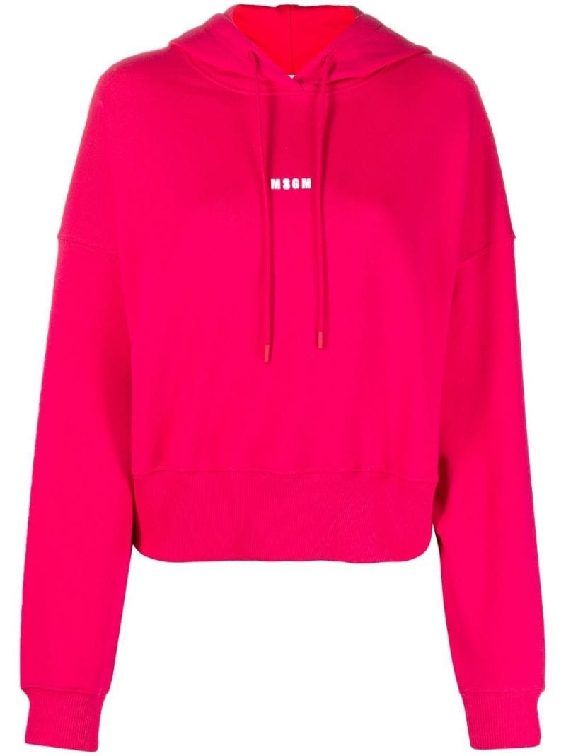 logo-print drawstring hoodie - 2