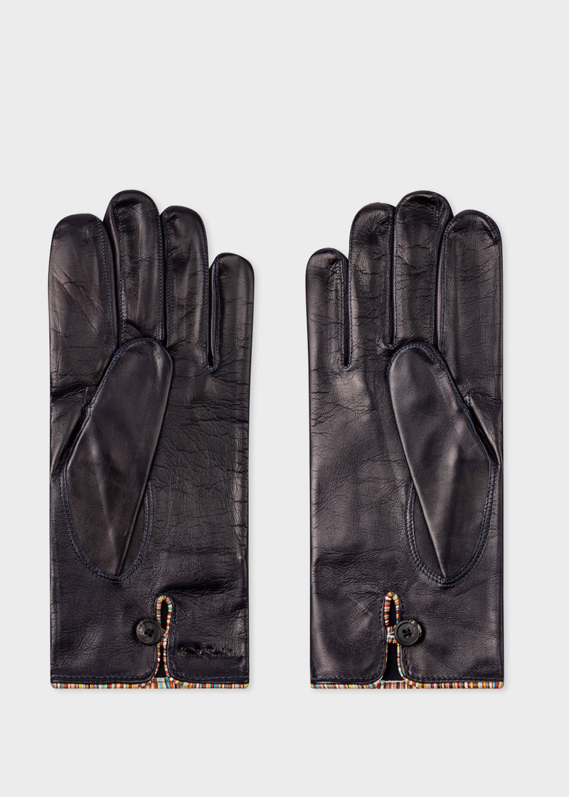 Paul Smith Leather Gloves With 'Signature Stripe' Piping outlook