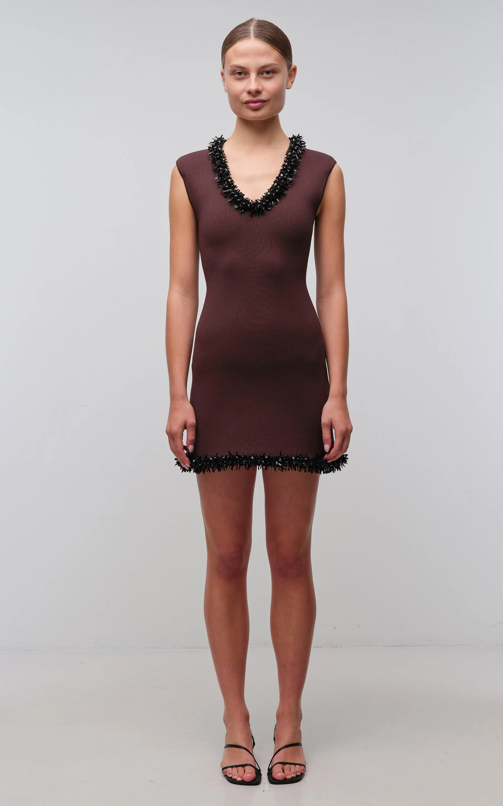 Suki Embellished Mini Dress brown - 1