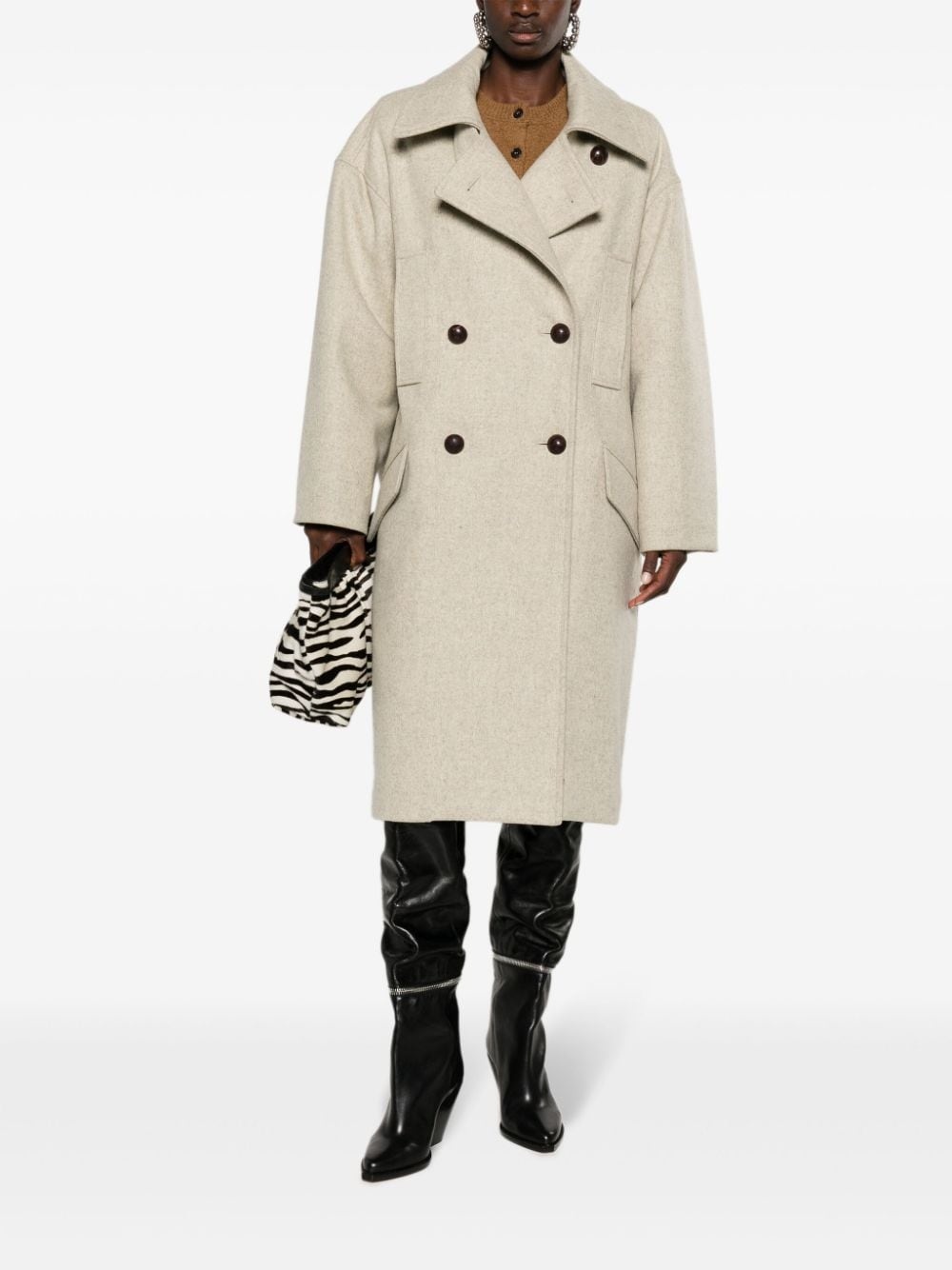ダウンジャケット・コート Isabel Marant Oversized Double-Breasted Coat ISABEL MARANT Oversized double-breasted brushed wool coat