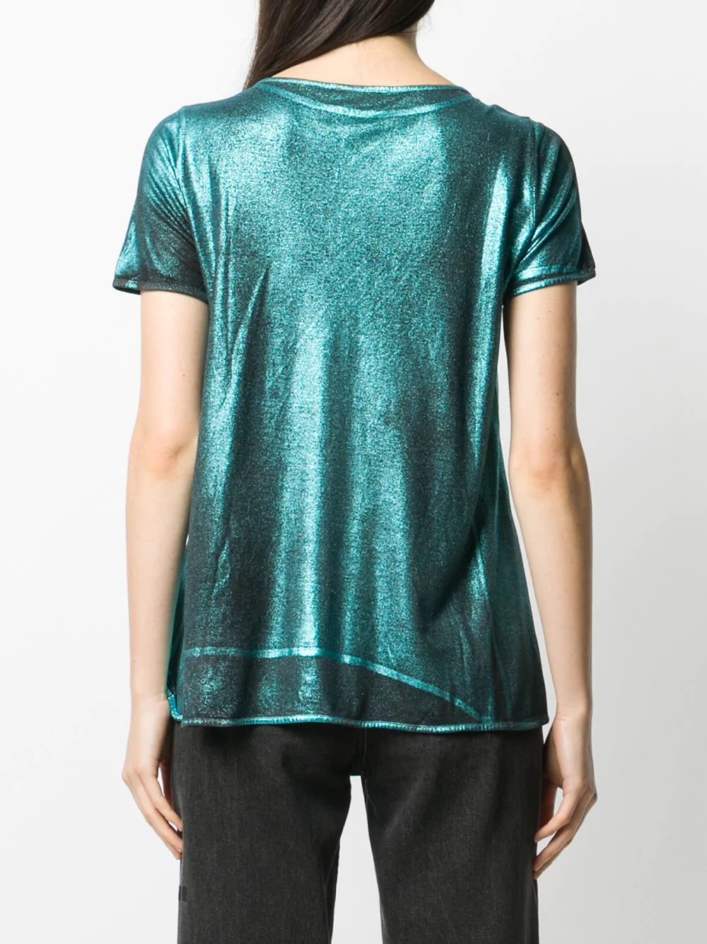 metallic-effect crew-neck T-Shirt  - 4