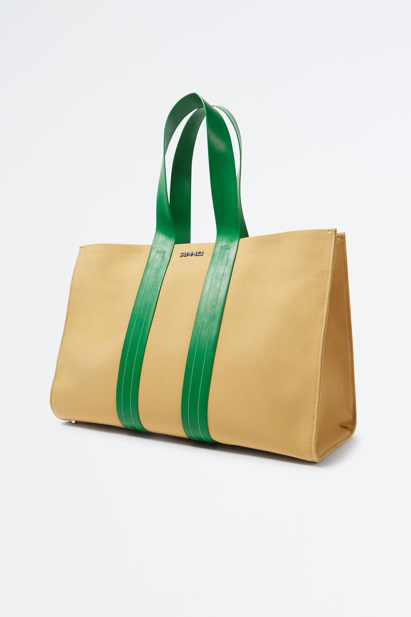 SUNNEI PARALLELEPIPEDO BAG / beige & green outlook