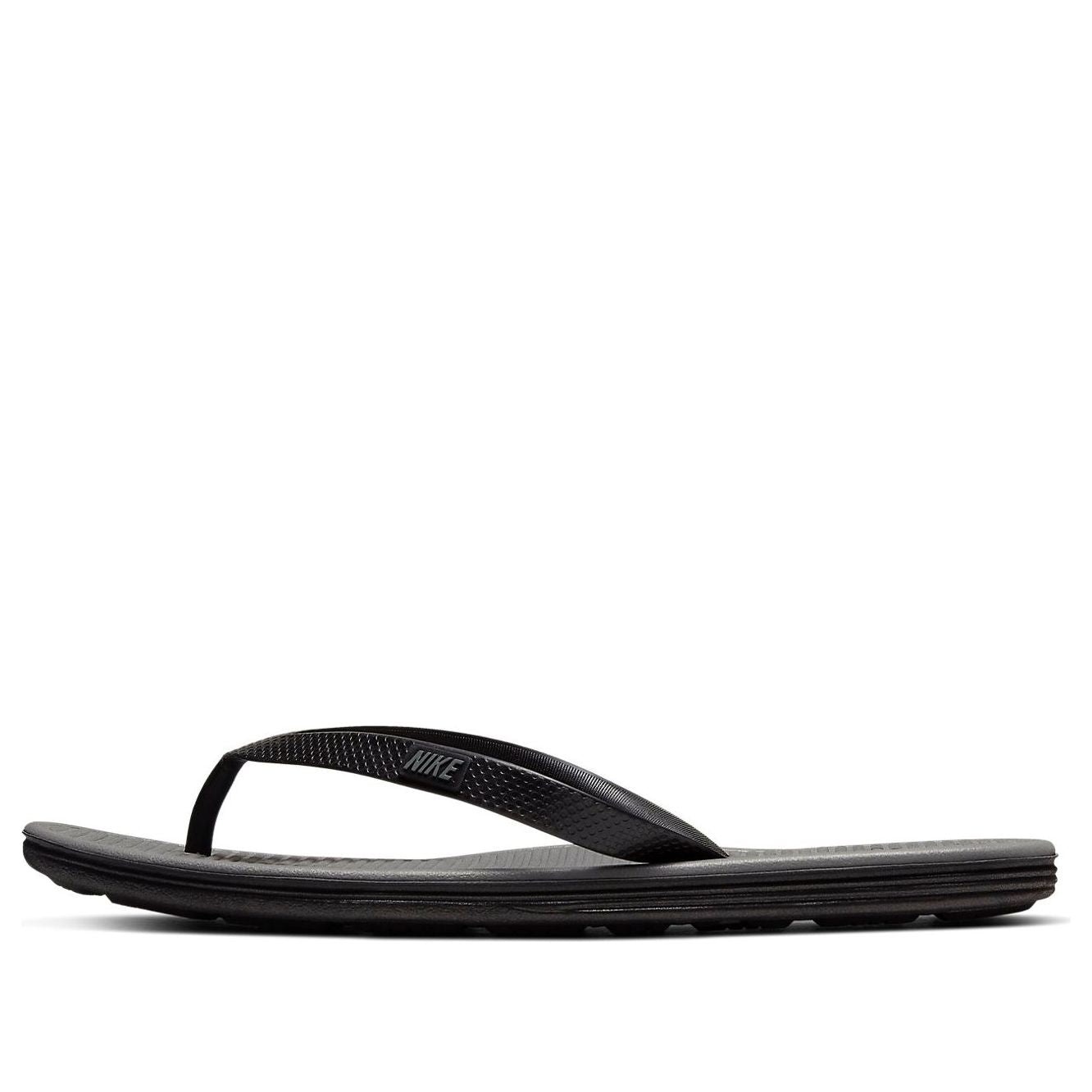 Nike Solarsoft Thong Black Gray Slippers 488160-090 - 1