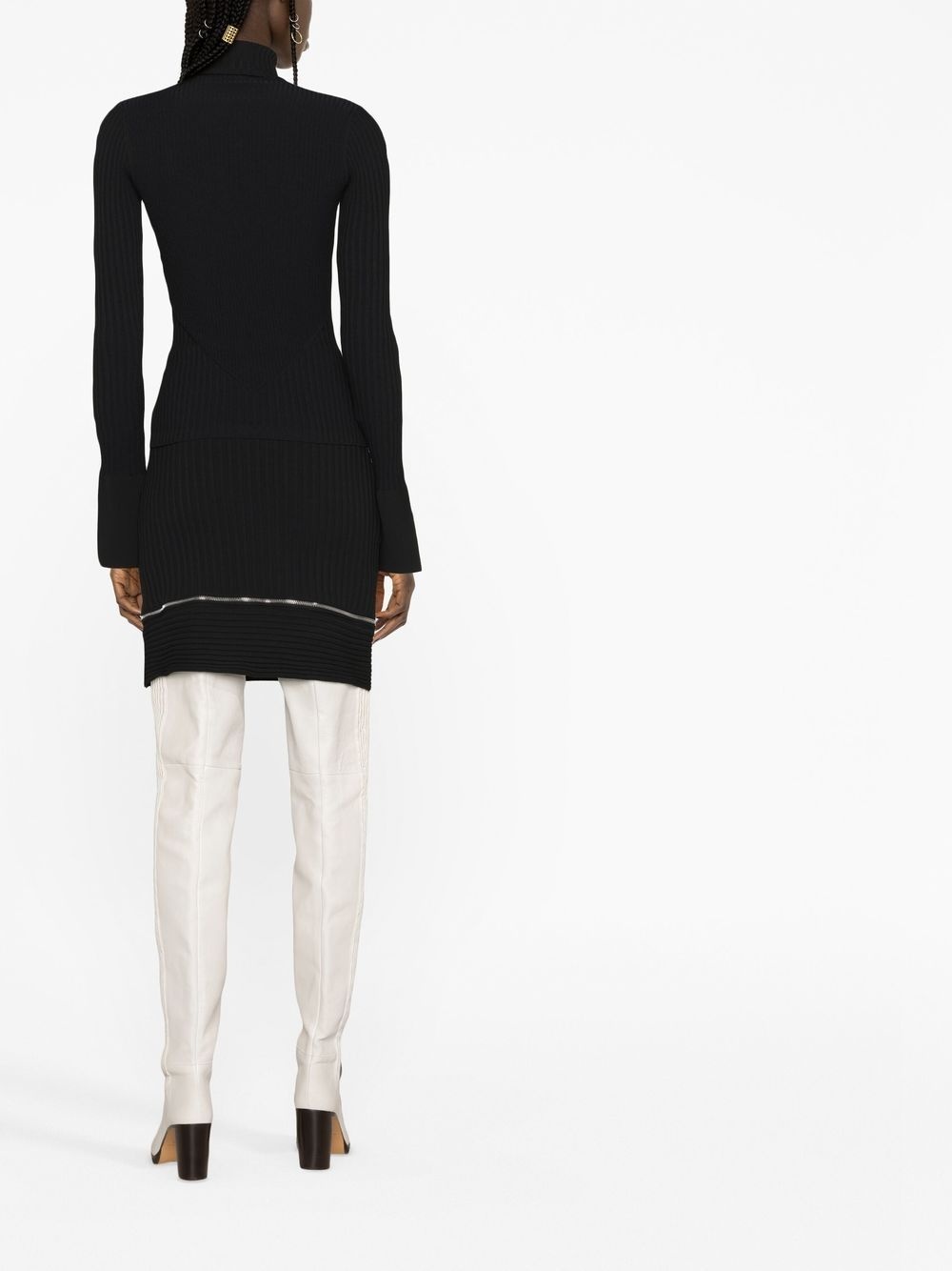 zip-detail knitted skirt - 4