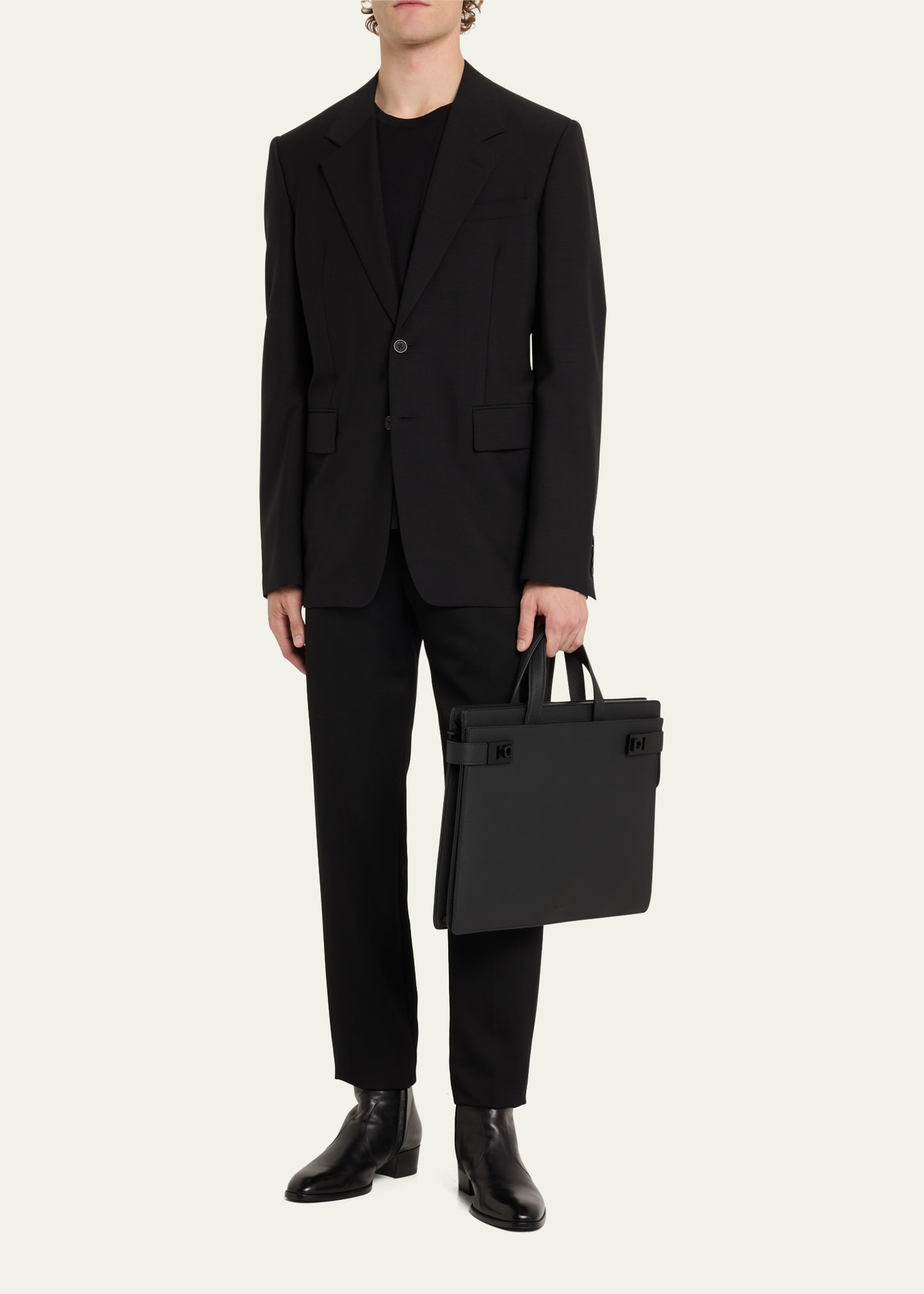 Men's Medium Leather Briefcase - 5