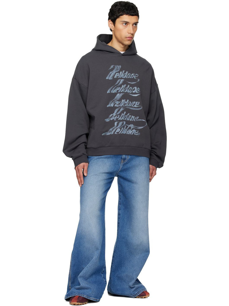 We11done Gray 'WE11DONE' Multi-Logo Hoodie outlook